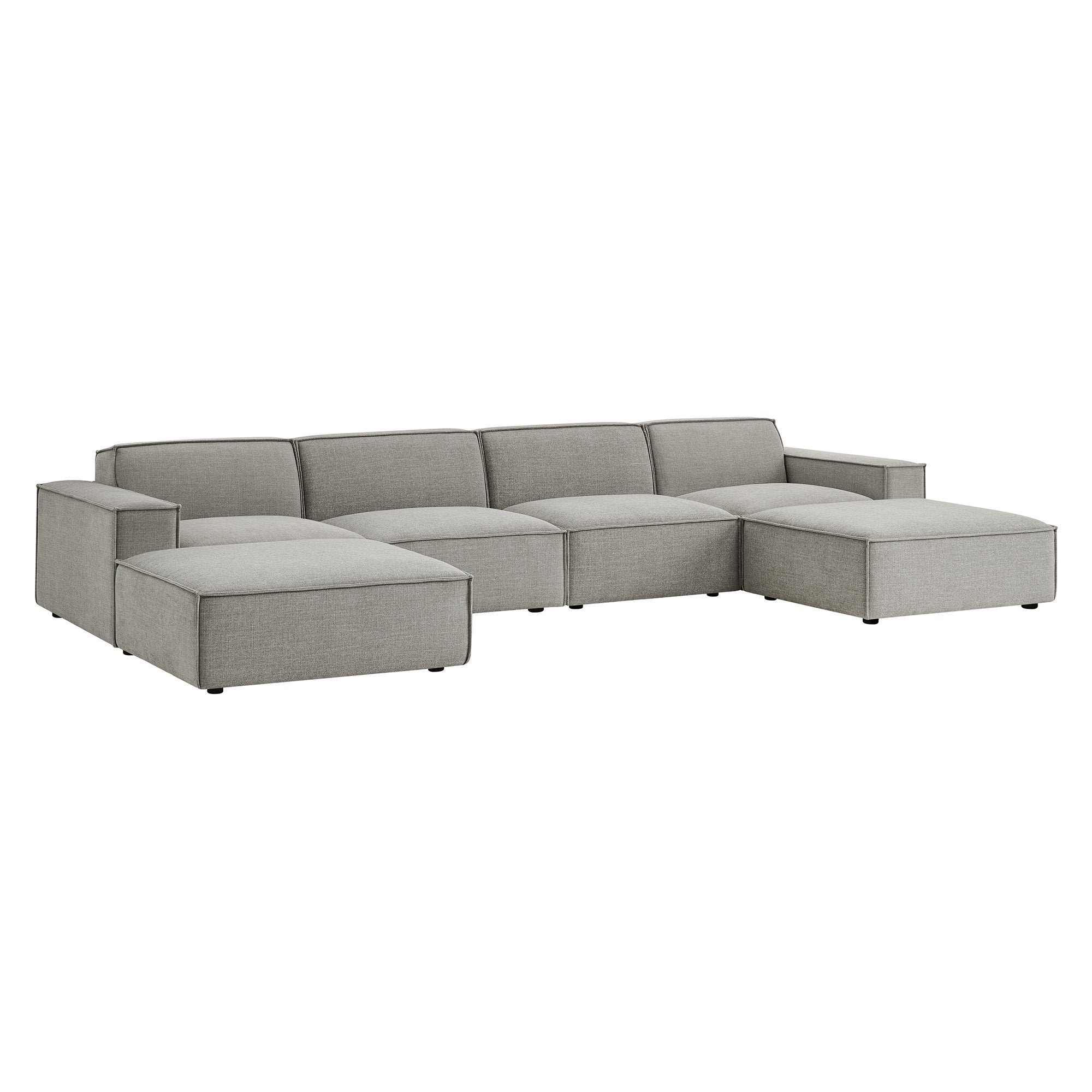 Restore 6-Piece Performance Fabric Upholstered Modular Sectional Sofa - Pewter