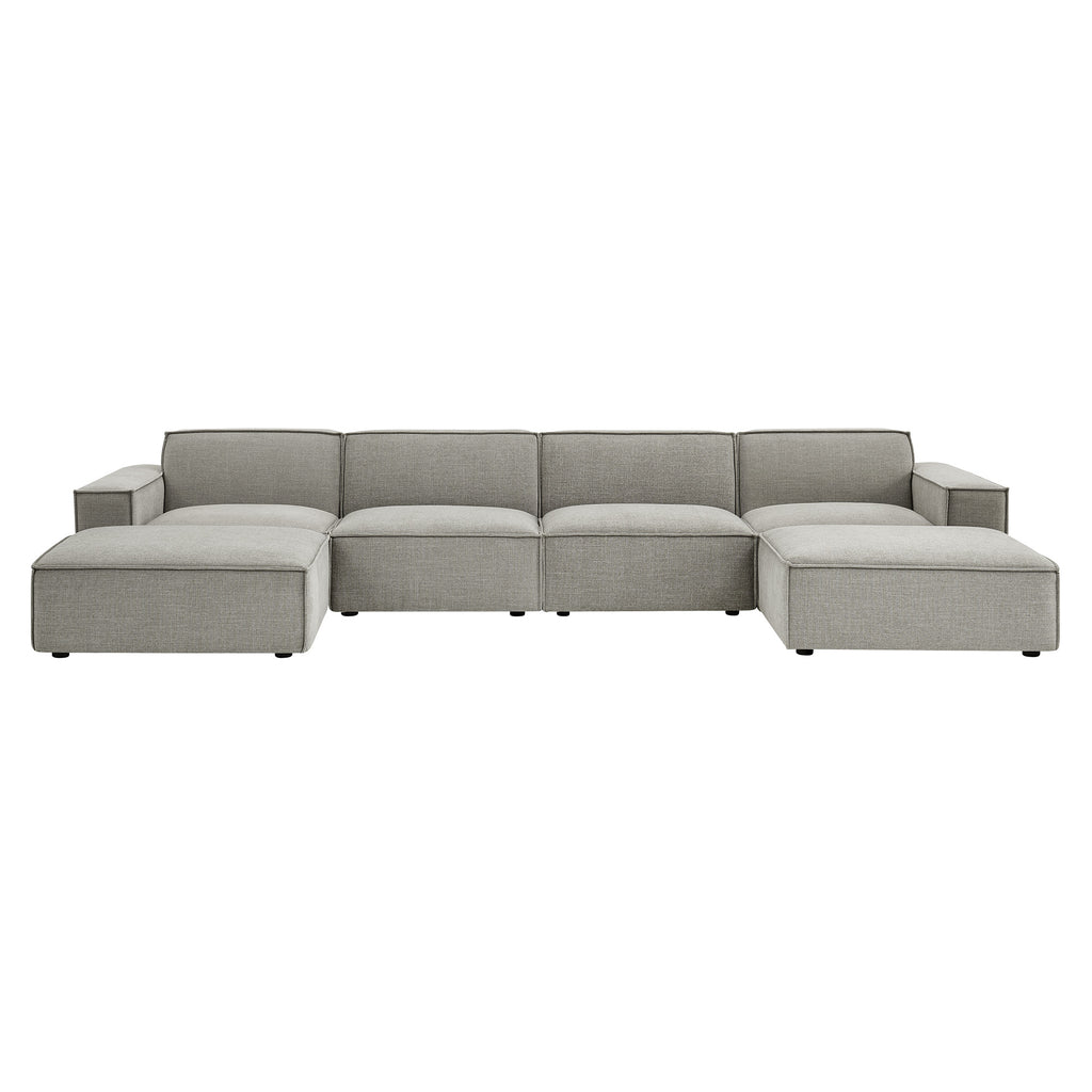 Restore 6-Piece Performance Fabric Upholstered Modular Sectional Sofa - Pewter
