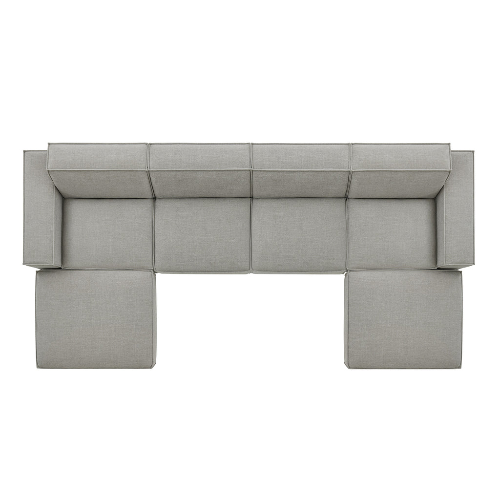 Restore 6-Piece Performance Fabric Upholstered Modular Sectional Sofa - Pewter
