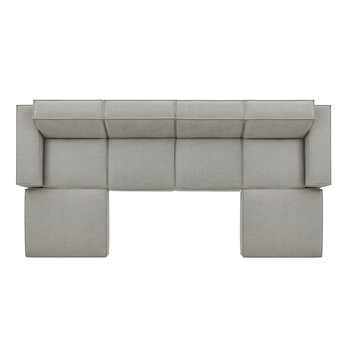 Restore 6-Piece Performance Fabric Upholstered Modular Sectional Sofa - Pewter