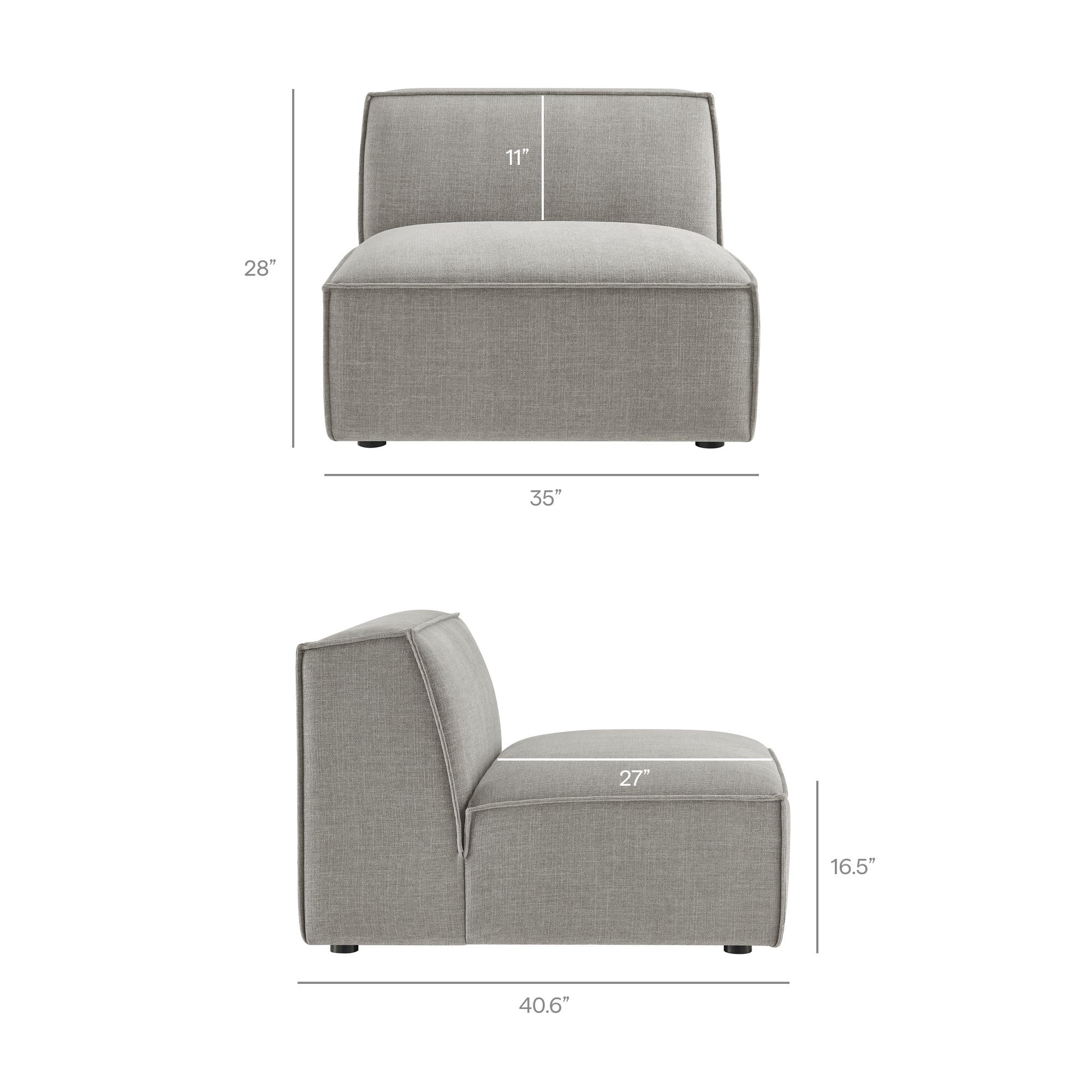 Restore 6-Piece Performance Fabric Upholstered Modular Sectional Sofa - Pewter