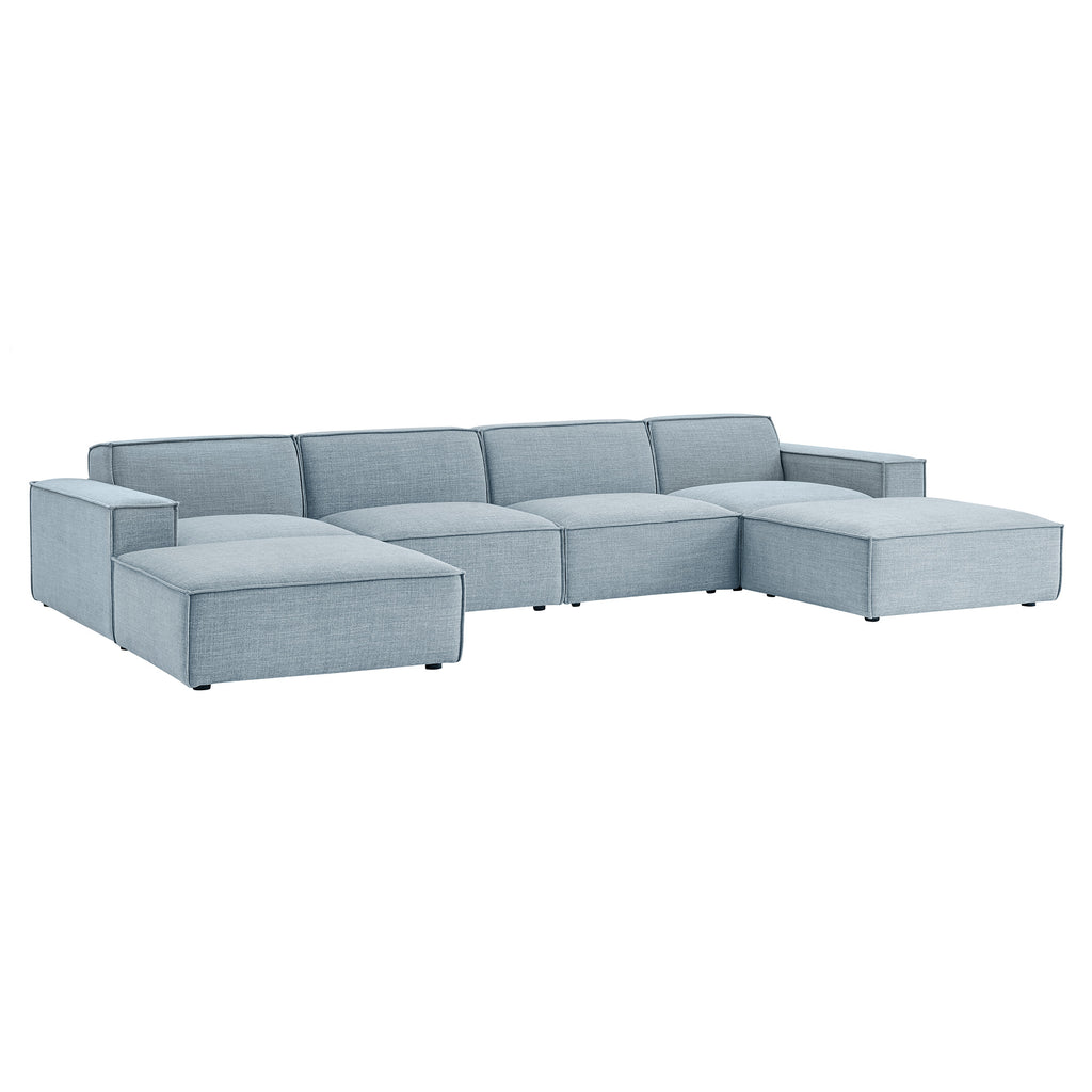 Restore 6-Piece Performance Fabric Upholstered Modular Sectional Sofa - Sky