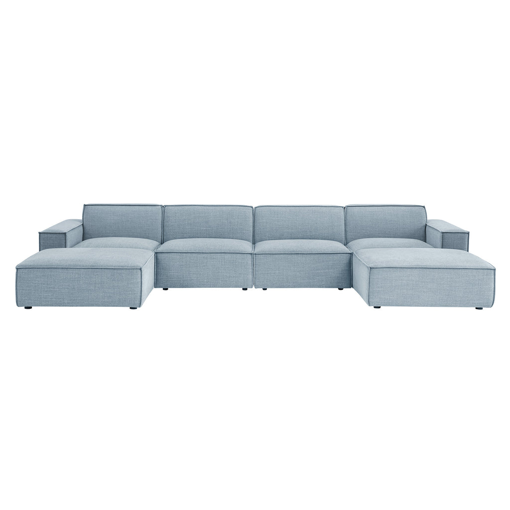 Restore 6-Piece Performance Fabric Upholstered Modular Sectional Sofa - Sky