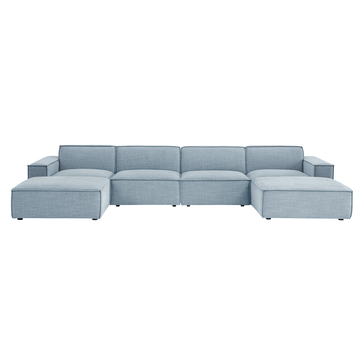 Restore 6-Piece Performance Fabric Upholstered Modular Sectional Sofa - Sky