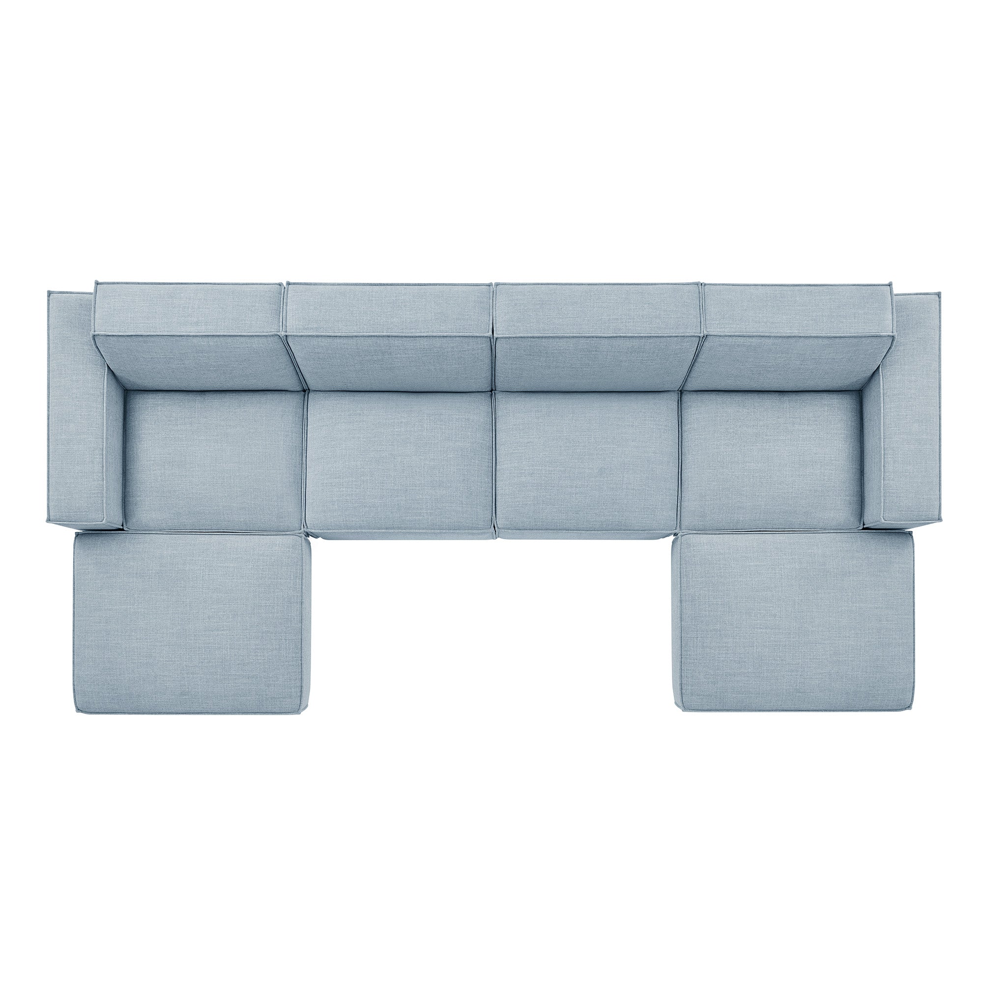 Restore 6-Piece Performance Fabric Upholstered Modular Sectional Sofa - Sky