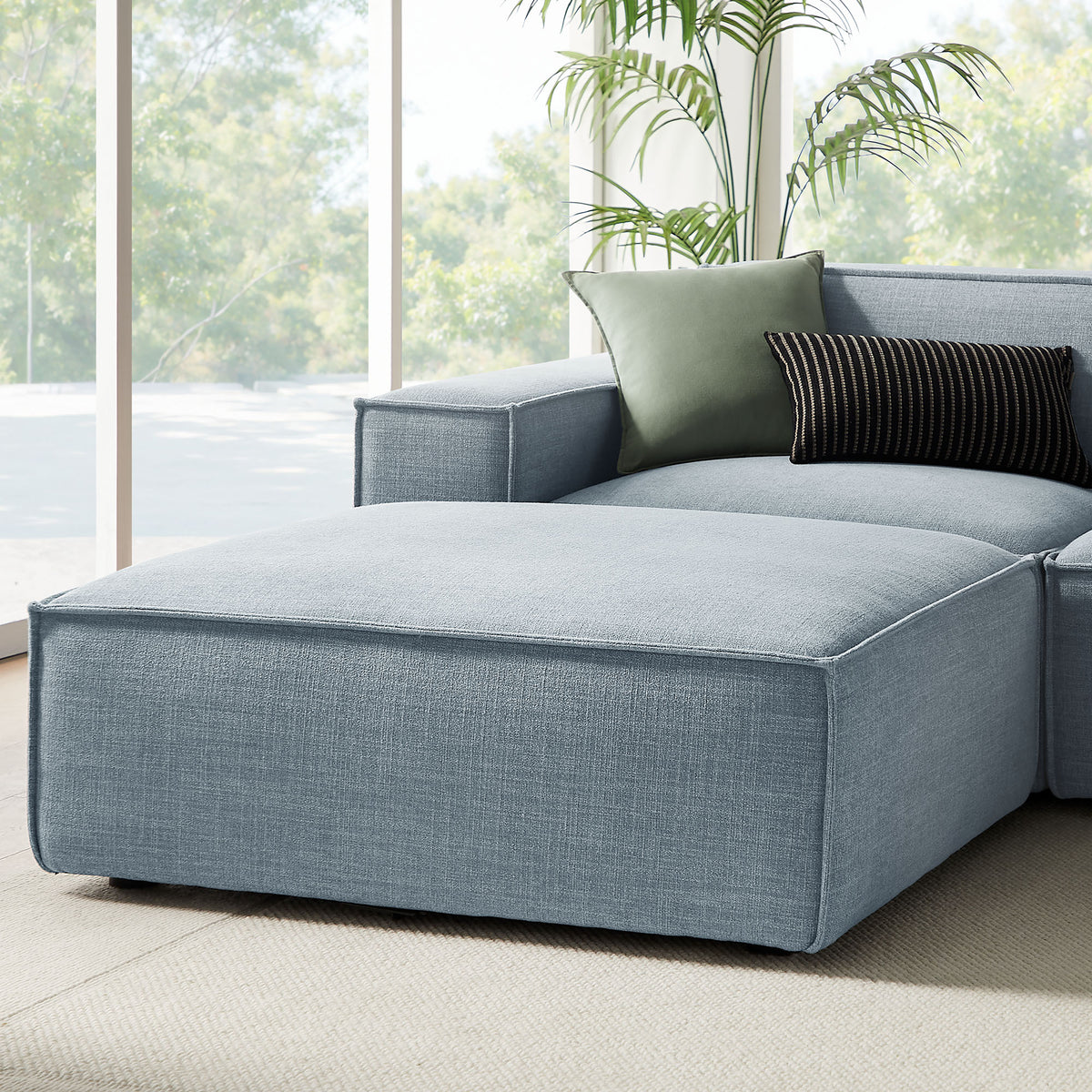 Restore 6-Piece Performance Fabric Upholstered Modular Sectional Sofa - Sky