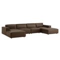 Restore 6-Piece Vegan Leather Modular Sectional Sofa - Espresso