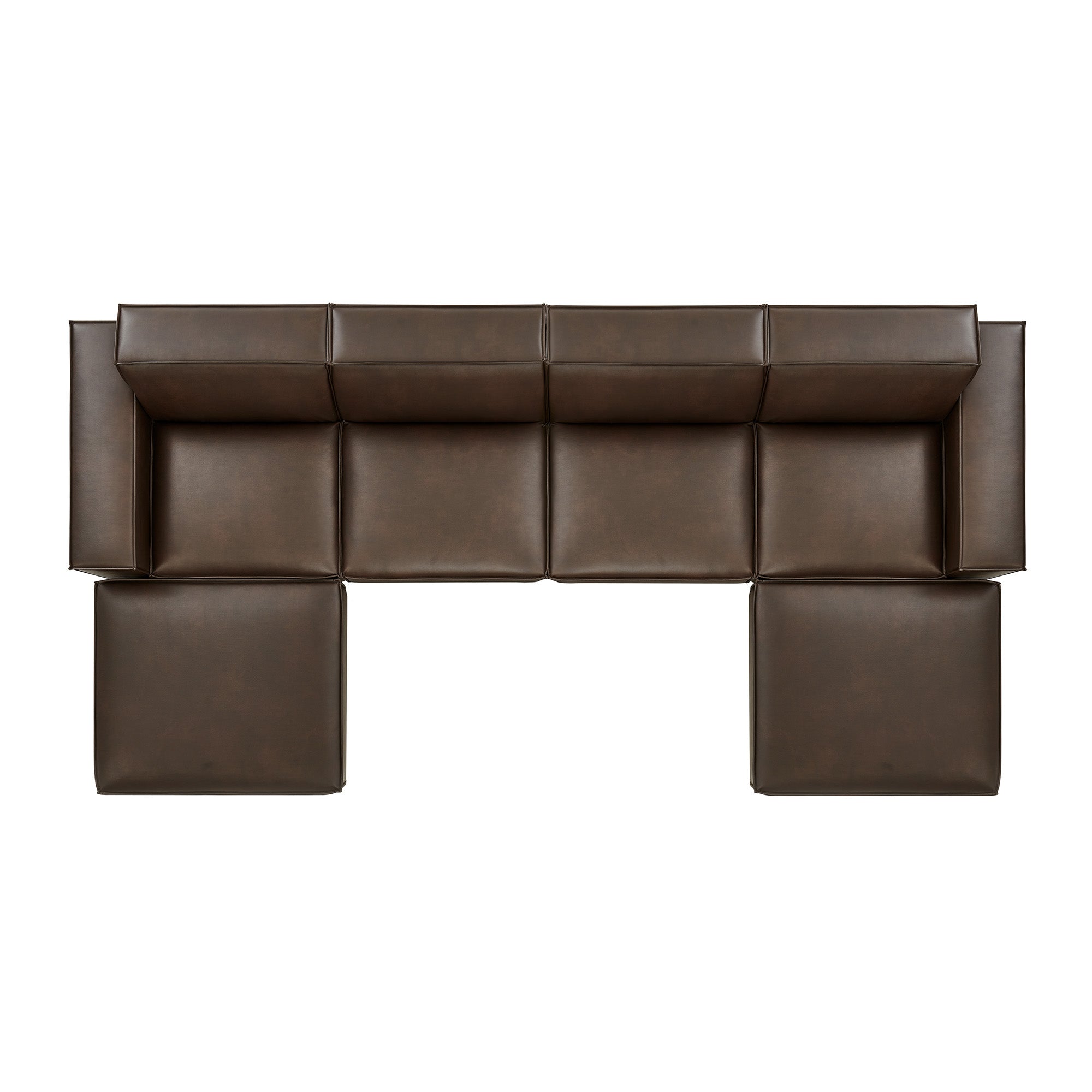 Restore 6-Piece Vegan Leather Modular Sectional Sofa - Espresso
