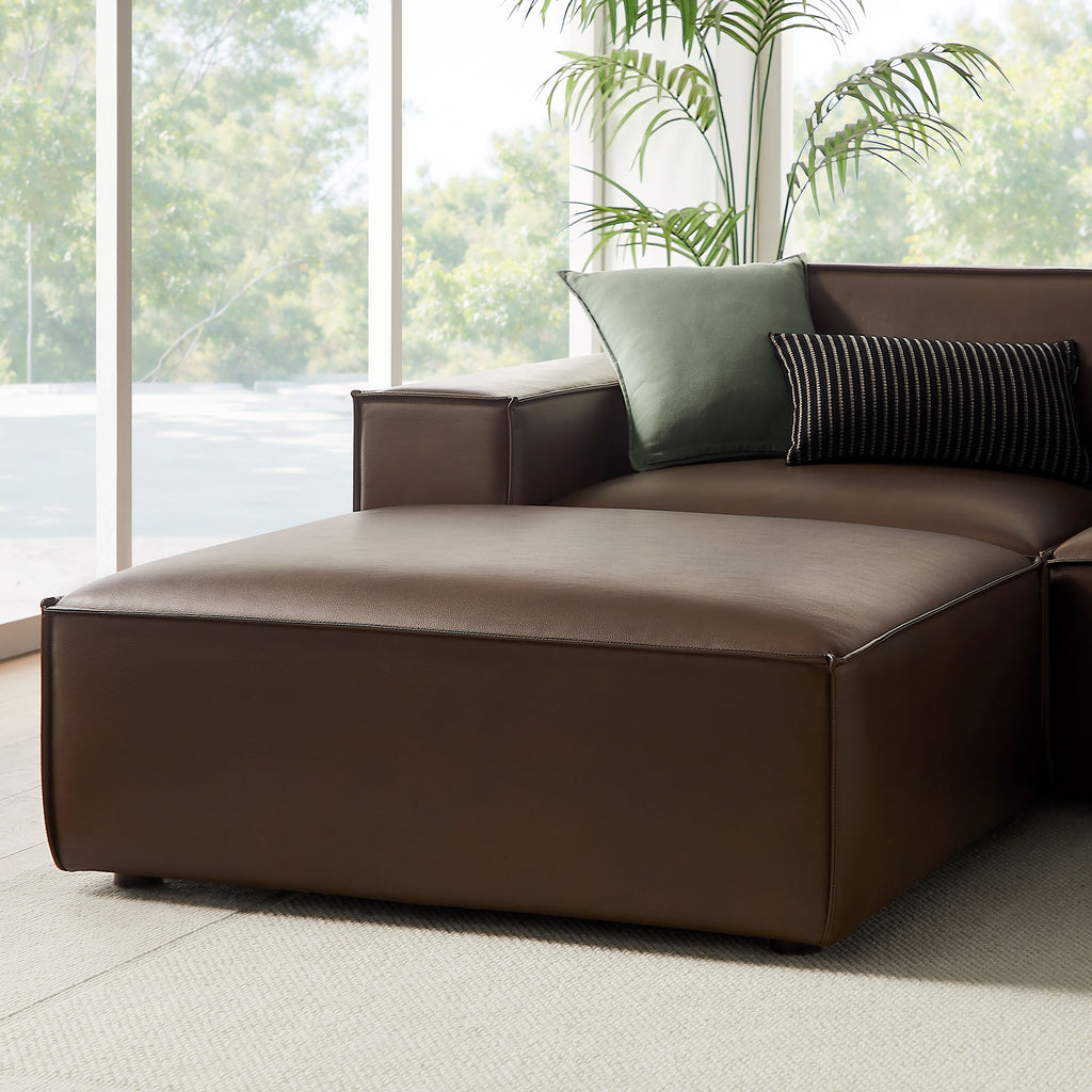 Restore 6-Piece Vegan Leather Modular Sectional Sofa - Espresso