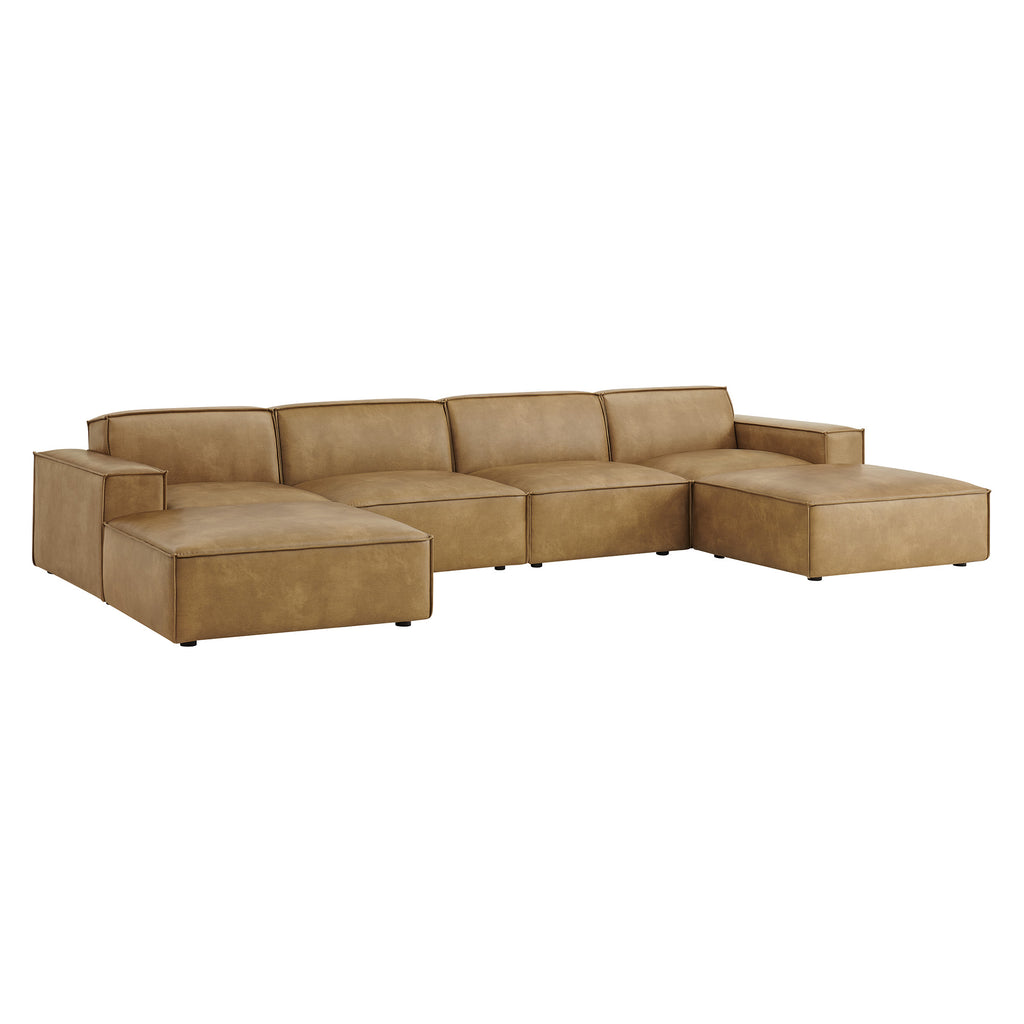 Restore 6-Piece Vegan Leather Modular Sectional Sofa - Toast