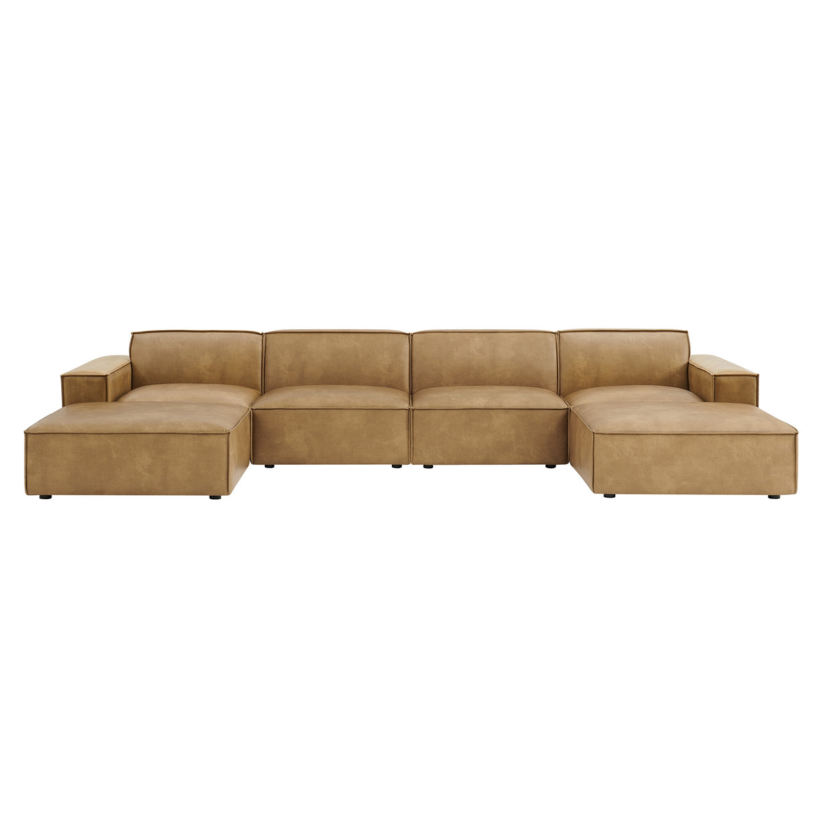 Restore 6-Piece Vegan Leather Modular Sectional Sofa - Toast