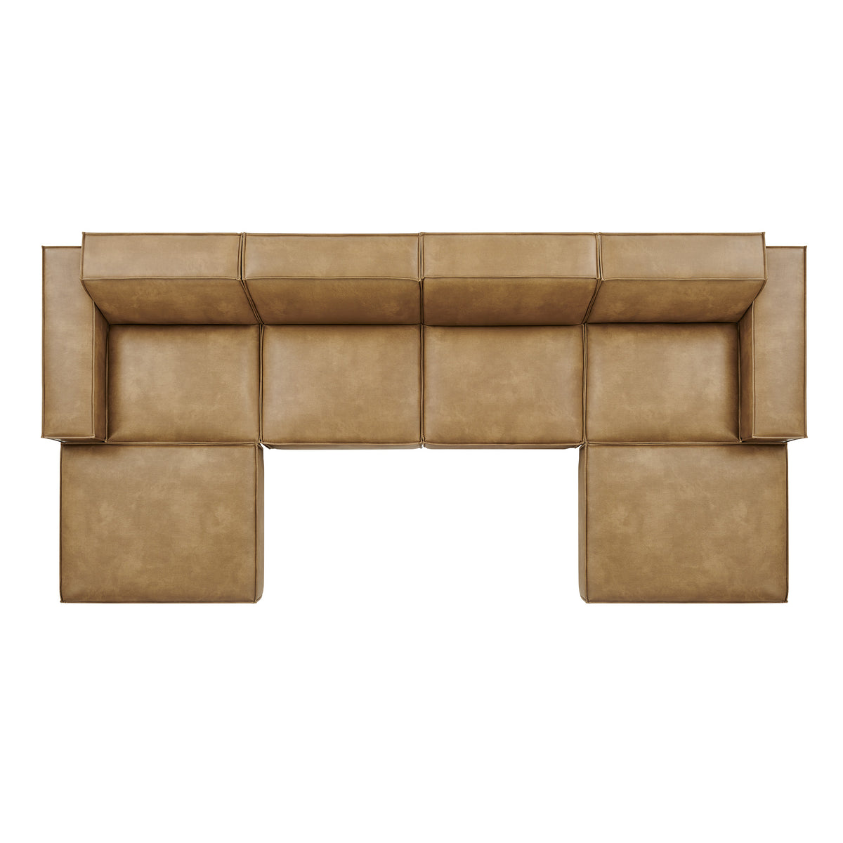 Restore 6-Piece Vegan Leather Modular Sectional Sofa - Toast