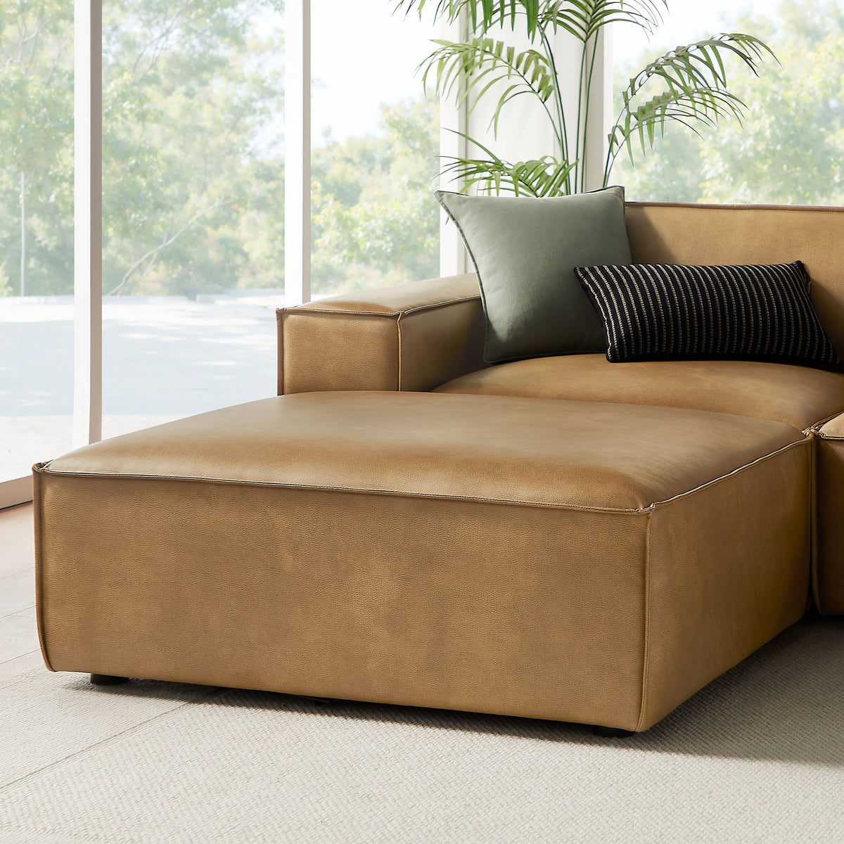 Restore 6-Piece Vegan Leather Modular Sectional Sofa - Toast