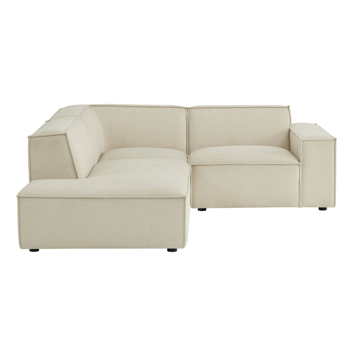 Restore 3-Piece Performance Fabric Upholstered Modular L-Shaped Sectional Sofa - Ecru (Chaise, Chair, Corner Chair)