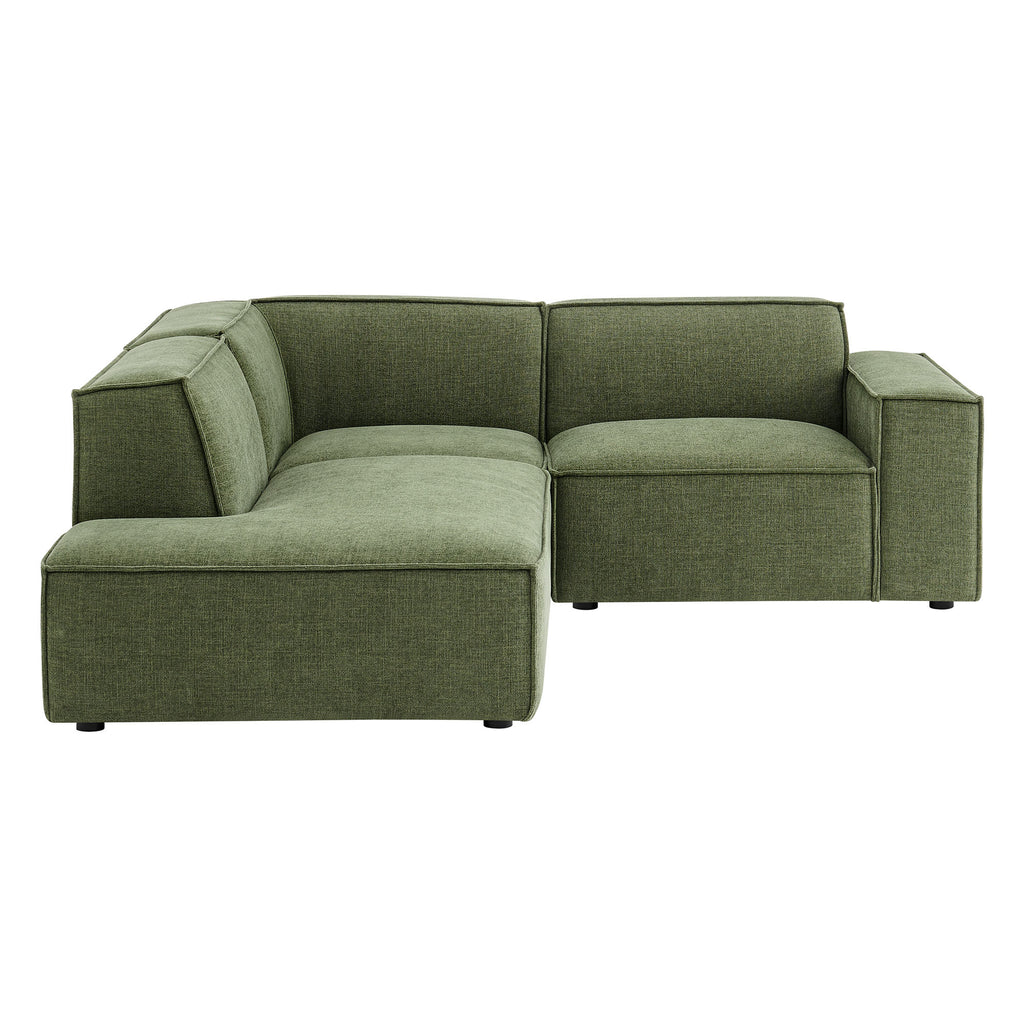 Restore 3-Piece Performance Fabric Upholstered Modular L-Shaped Sectional Sofa - Foliage (Chaise, Chair, Corner Chair)