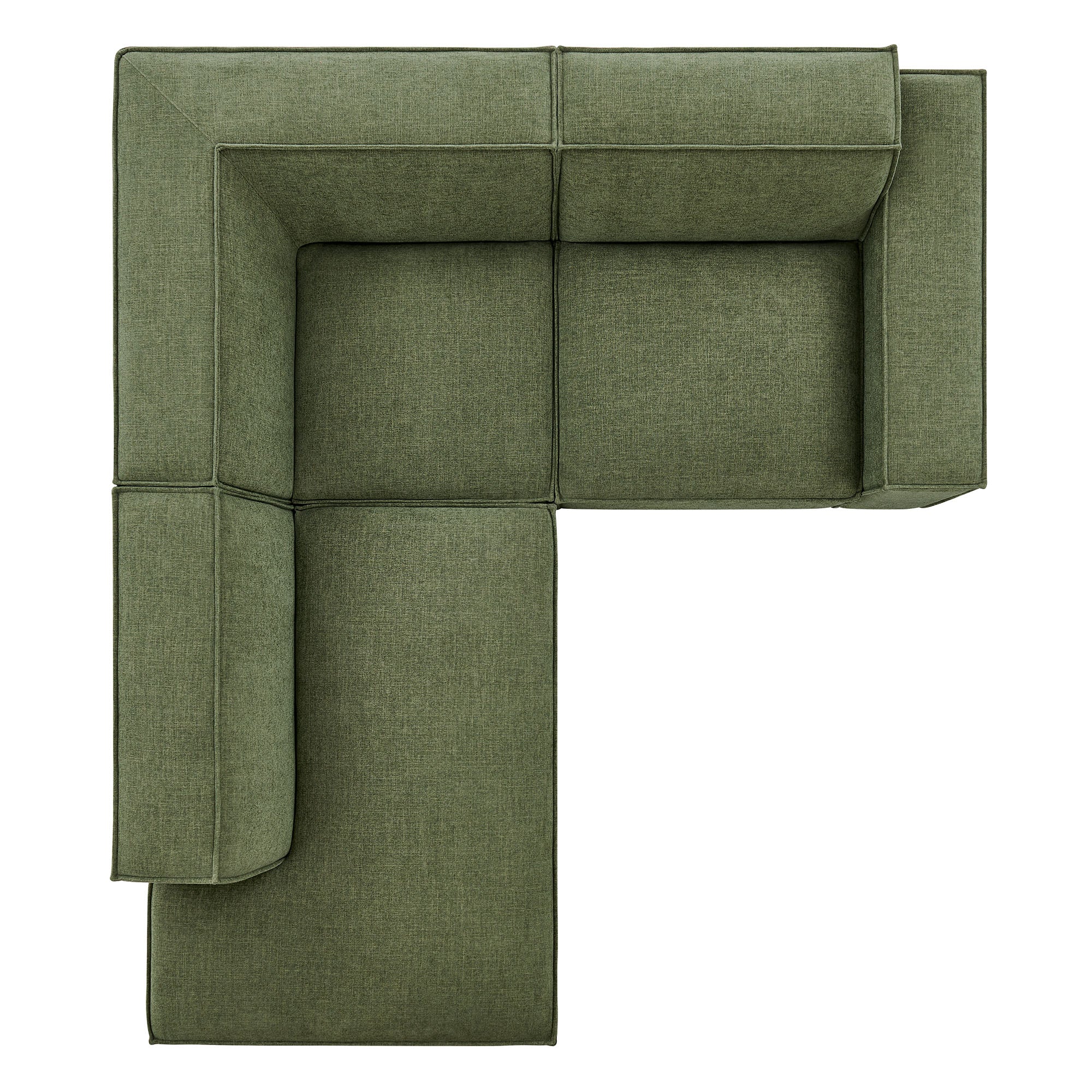 Restore 3-Piece Performance Fabric Upholstered Modular L-Shaped Sectional Sofa - Foliage (Chaise, Chair, Corner Chair)