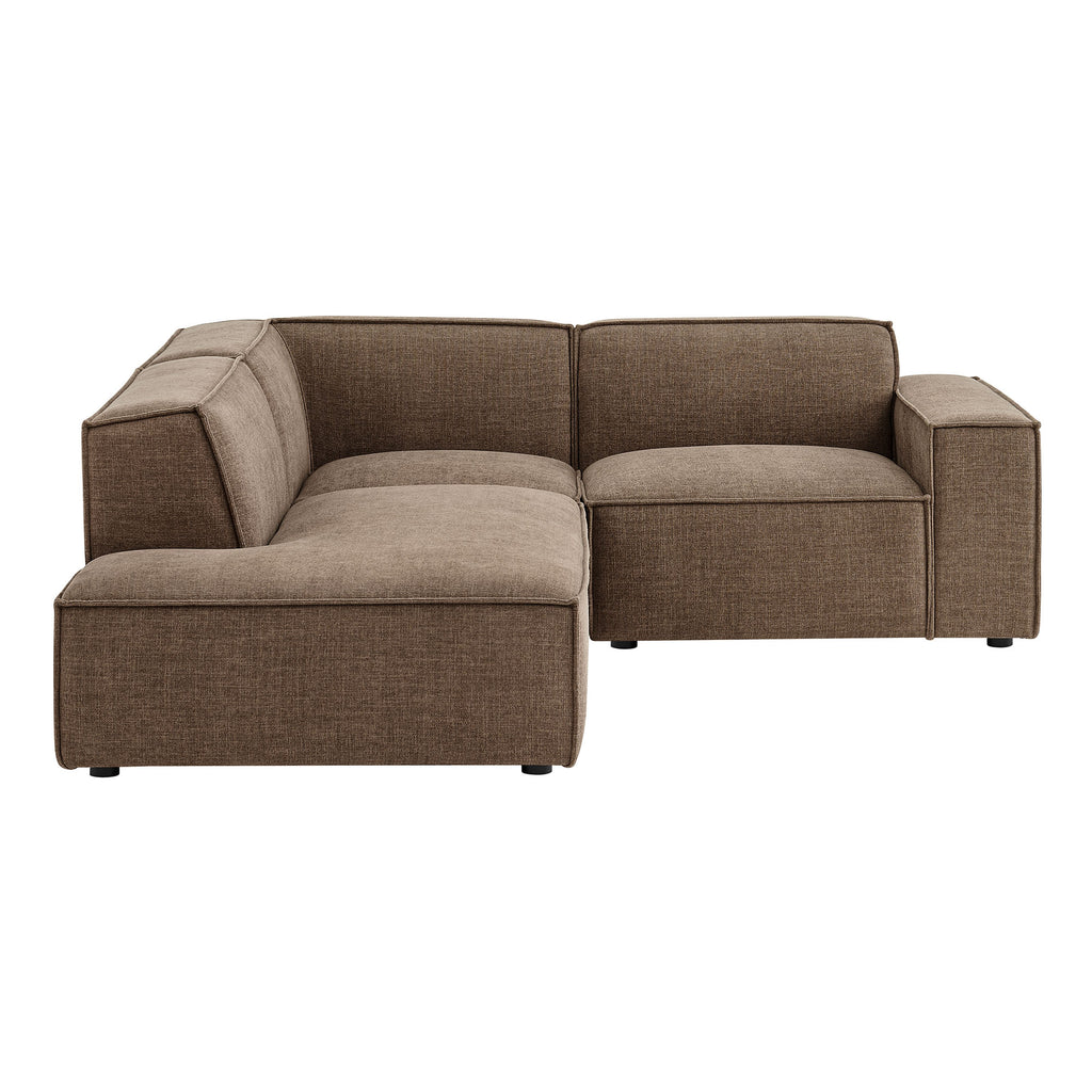 Restore 3-Piece Performance Fabric Upholstered Modular L-Shaped Sectional Sofa - Mocha (Chaise, Chair, Corner Chair)