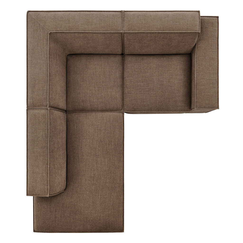 Restore 3-Piece Performance Fabric Upholstered Modular L-Shaped Sectional Sofa - Mocha (Chaise, Chair, Corner Chair)