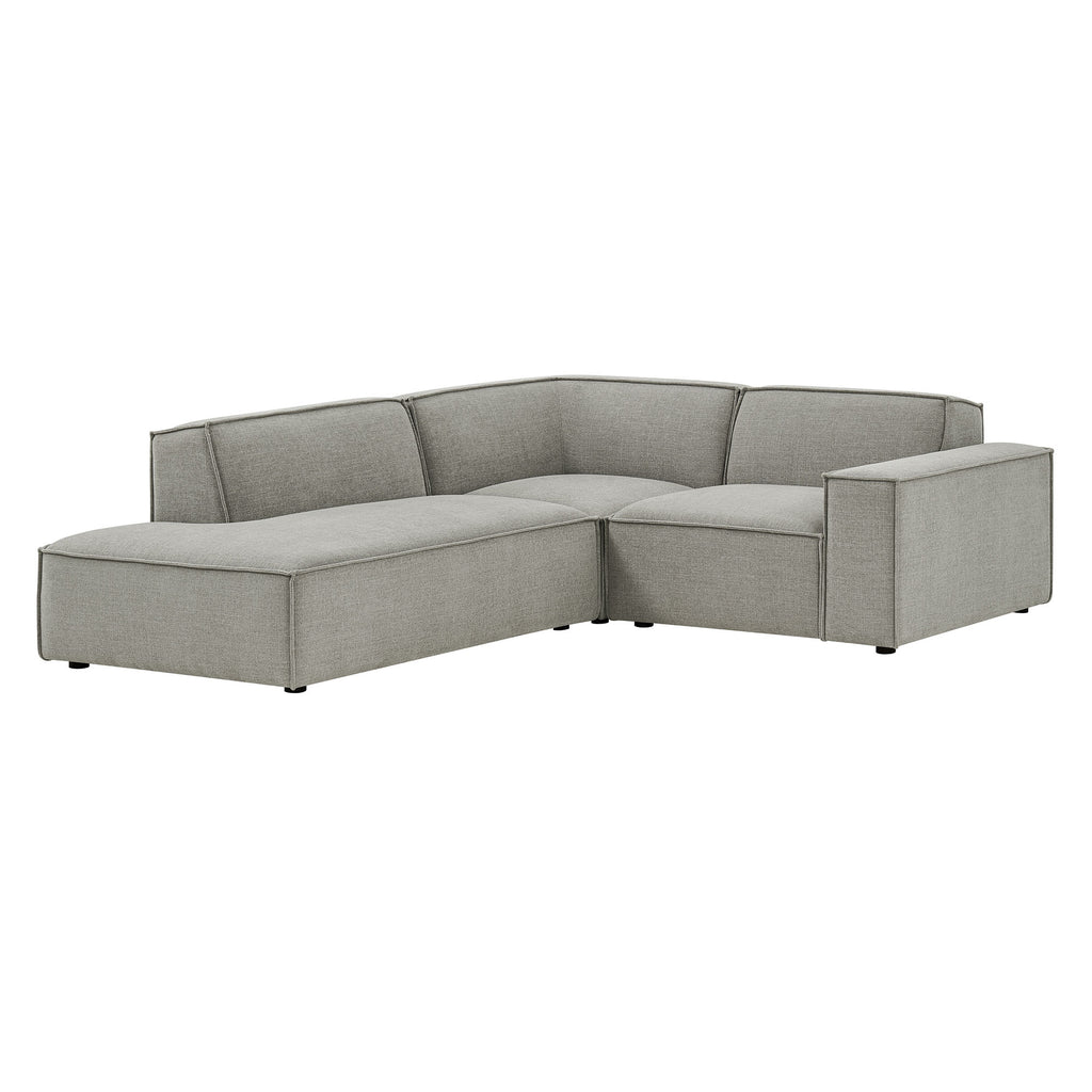 Restore 3-Piece Performance Fabric Upholstered Modular L-Shaped Sectional Sofa - Pewter (Chaise, Chair, Corner Chair)
