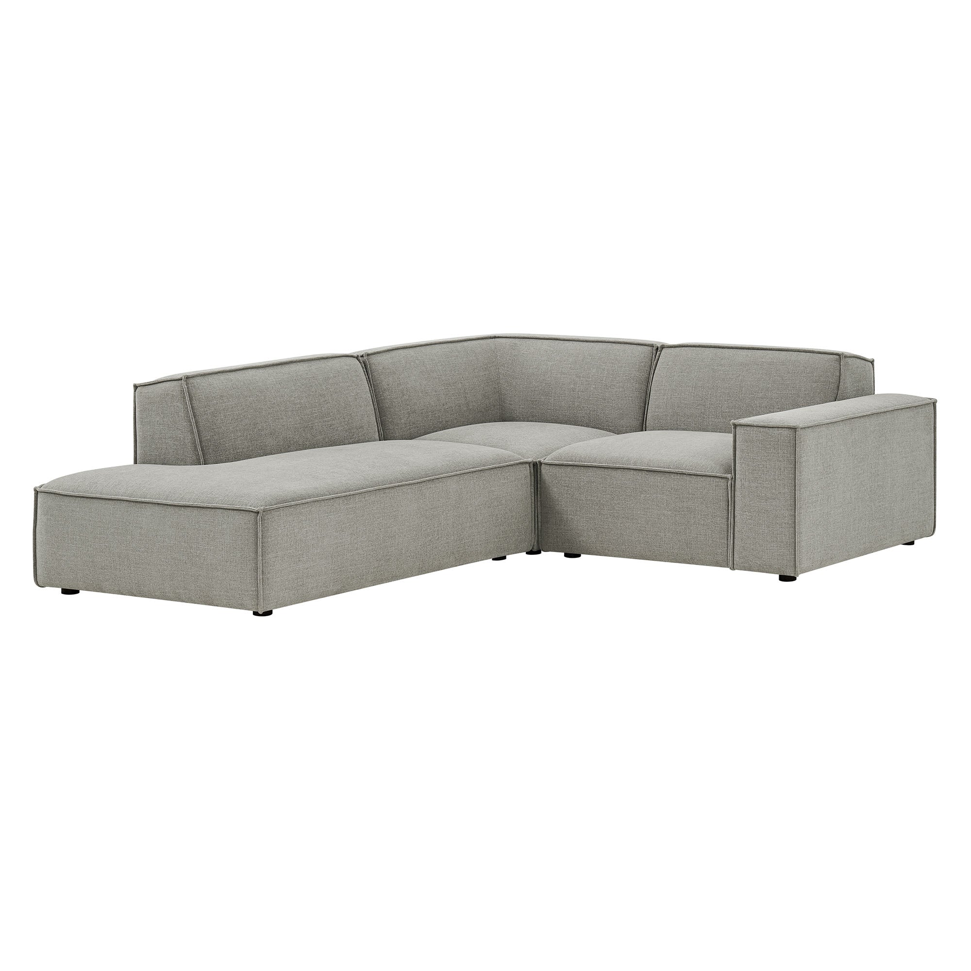 Restore 3-Piece Performance Fabric Upholstered Modular L-Shaped Sectional Sofa - Pewter (Chaise, Chair, Corner Chair)