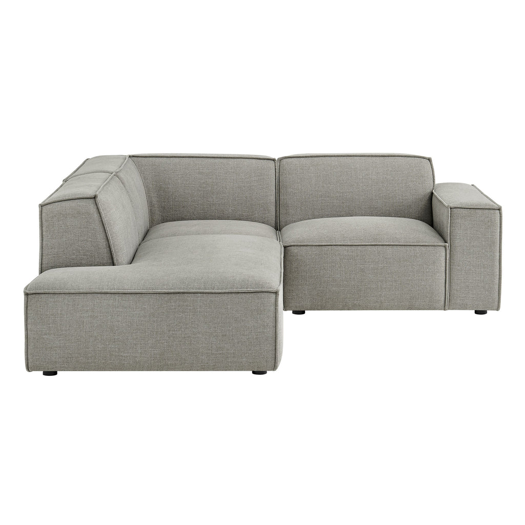 Restore 3-Piece Performance Fabric Upholstered Modular L-Shaped Sectional Sofa - Pewter (Chaise, Chair, Corner Chair)