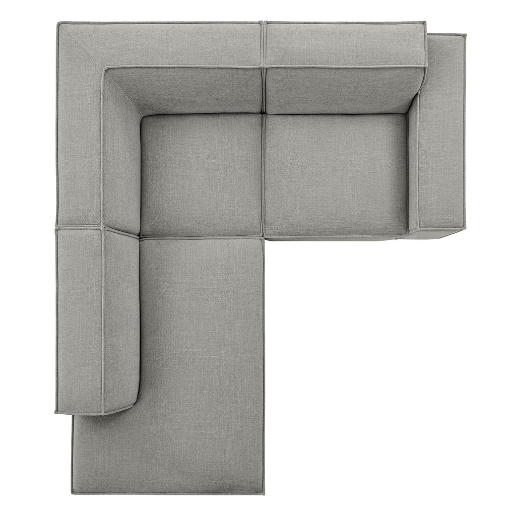 Restore 3-Piece Performance Fabric Upholstered Modular L-Shaped Sectional Sofa - Pewter (Chaise, Chair, Corner Chair)