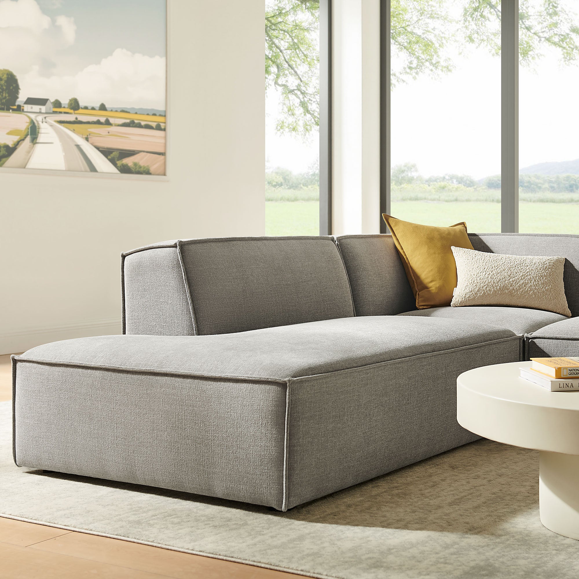 Restore 3-Piece Performance Fabric Upholstered Modular L-Shaped Sectional Sofa - Pewter (Chaise, Chair, Corner Chair)