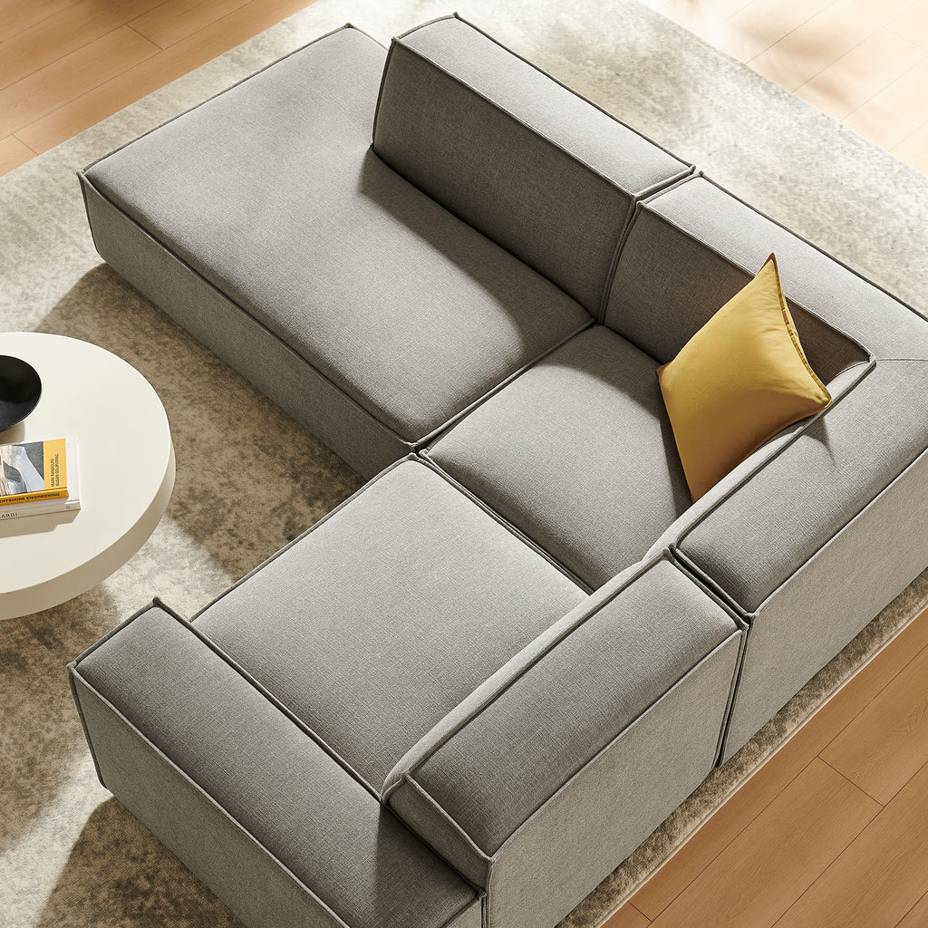 Restore 3-Piece Performance Fabric Upholstered Modular L-Shaped Sectional Sofa - Pewter (Chaise, Chair, Corner Chair)