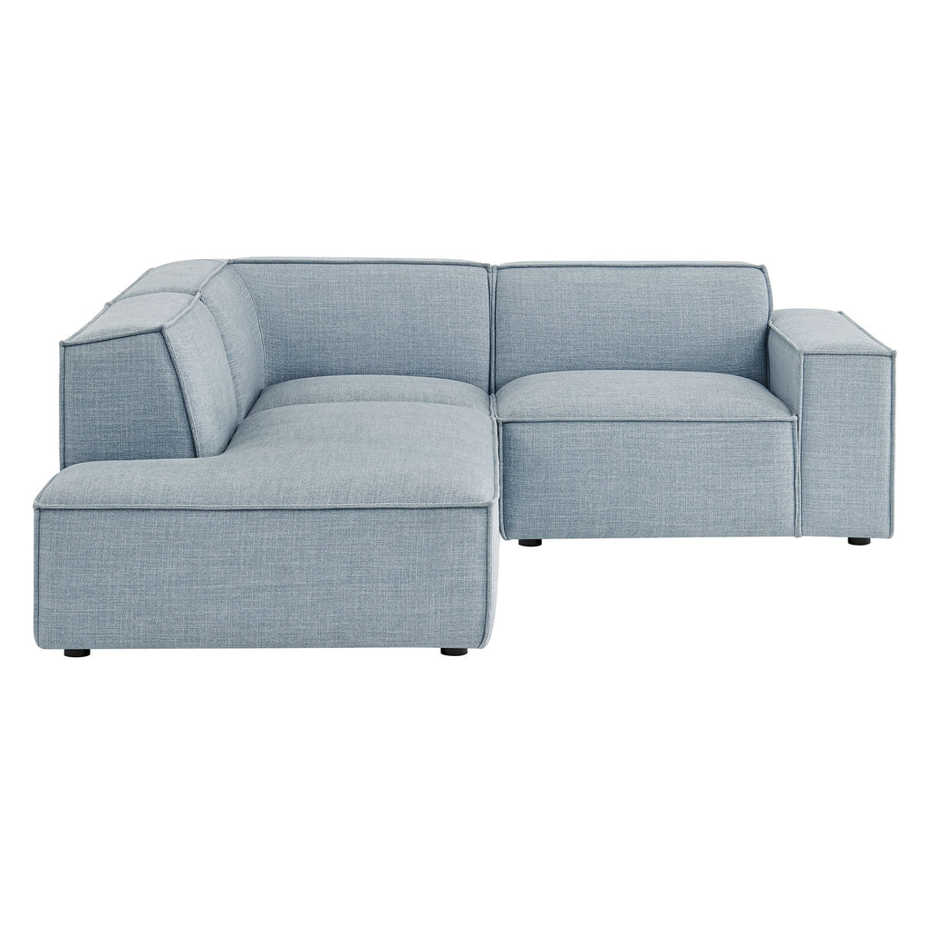 Restore 3-Piece Performance Fabric Upholstered Modular L-Shaped Sectional Sofa - Sky (Chaise, Chair, Corner Chair)