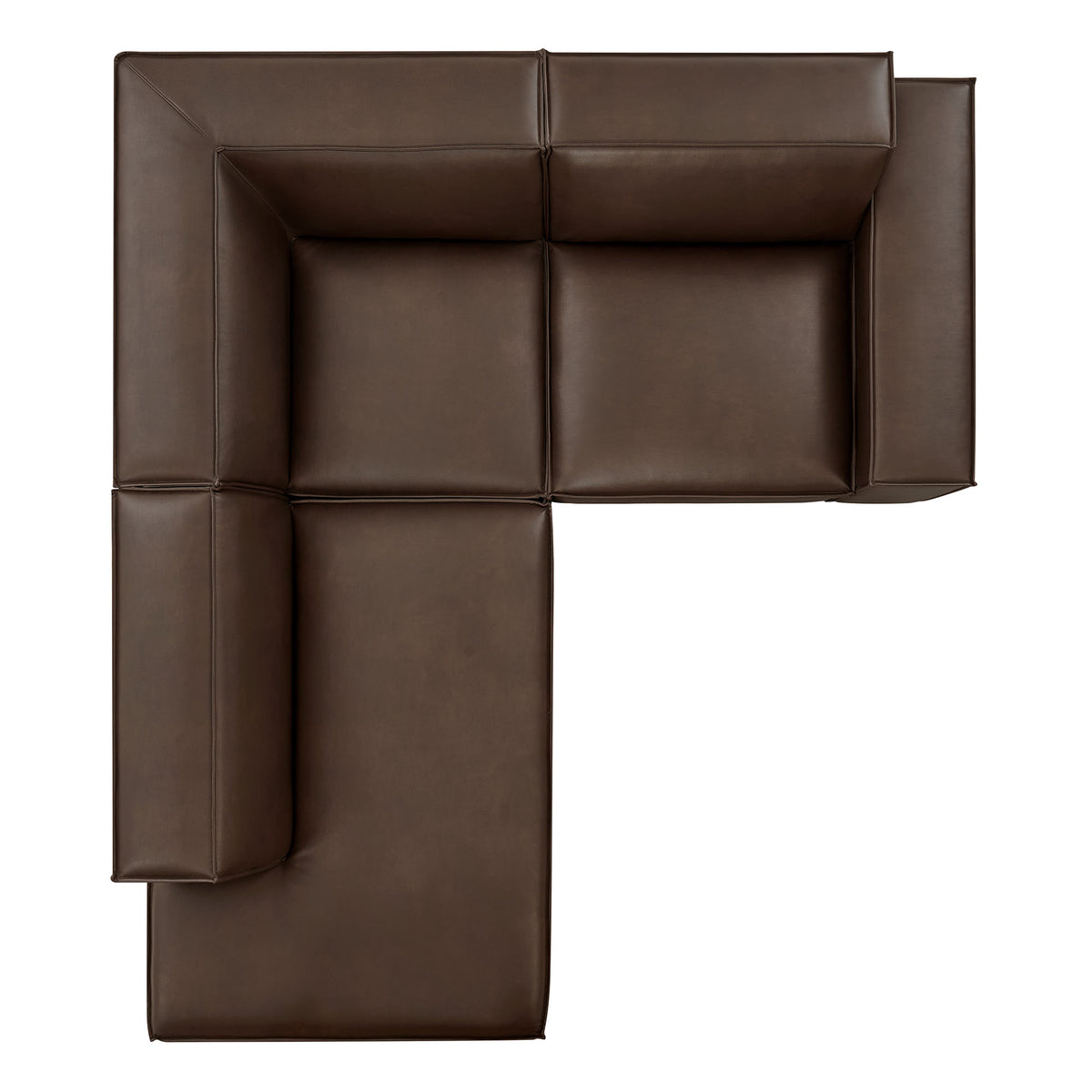 Restore 3-Piece Vegan Leather Modular L-Shaped Sectional Sofa - Espresso (Chaise, Chair, Corner Chair)
