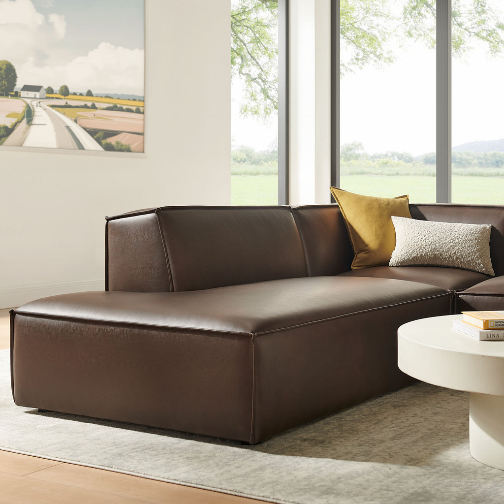 Restore 3-Piece Vegan Leather Modular L-Shaped Sectional Sofa - Espresso (Chaise, Chair, Corner Chair)