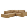 Restore 3-Piece Vegan Leather Modular L-Shaped Sectional Sofa - Toast (Chaise, Chair, Corner Chair)