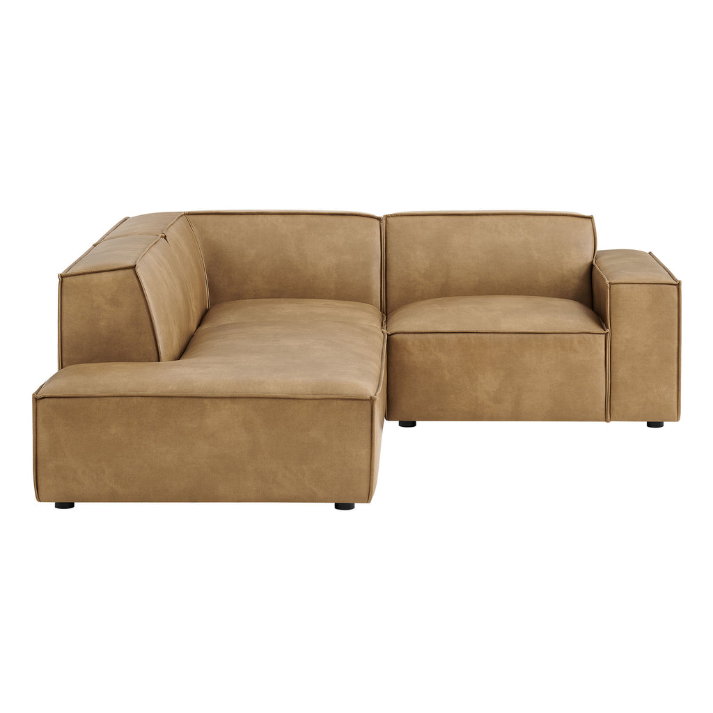 Restore 3-Piece Vegan Leather Modular L-Shaped Sectional Sofa - Toast (Chaise, Chair, Corner Chair)