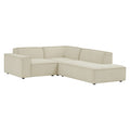 Restore 3-Piece Performance Fabric Upholstered Modular L-Shaped Sectional Sofa - Ecru (Corner Chair, Chaise, Chair)