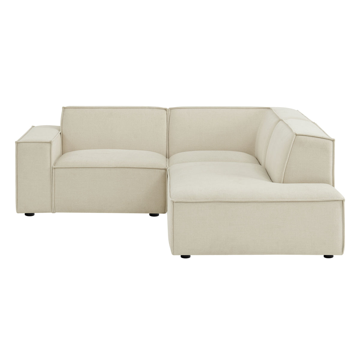 Restore 3-Piece Performance Fabric Upholstered Modular L-Shaped Sectional Sofa - Ecru (Corner Chair, Chaise, Chair)