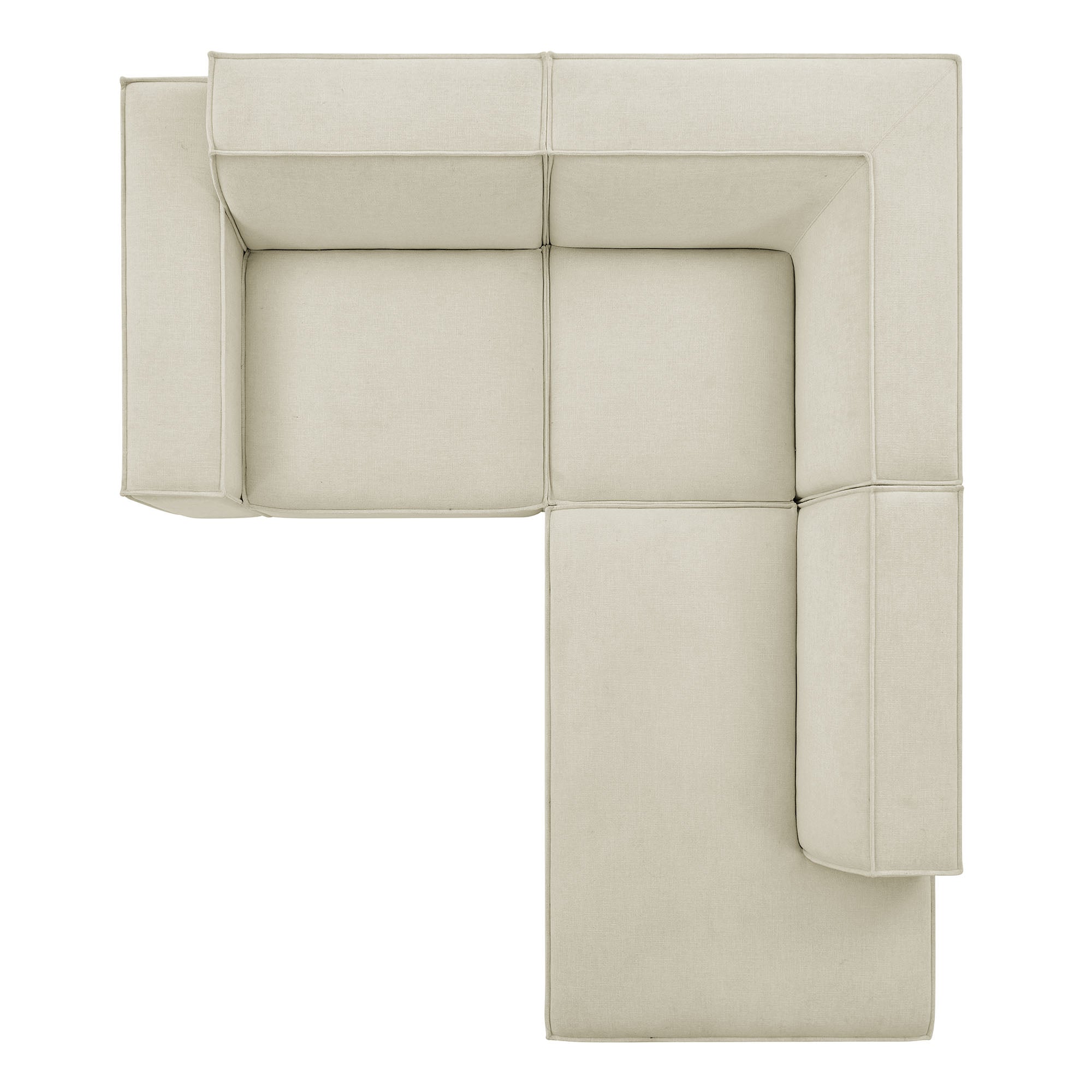 Restore 3-Piece Performance Fabric Upholstered Modular L-Shaped Sectional Sofa - Ecru (Corner Chair, Chaise, Chair)