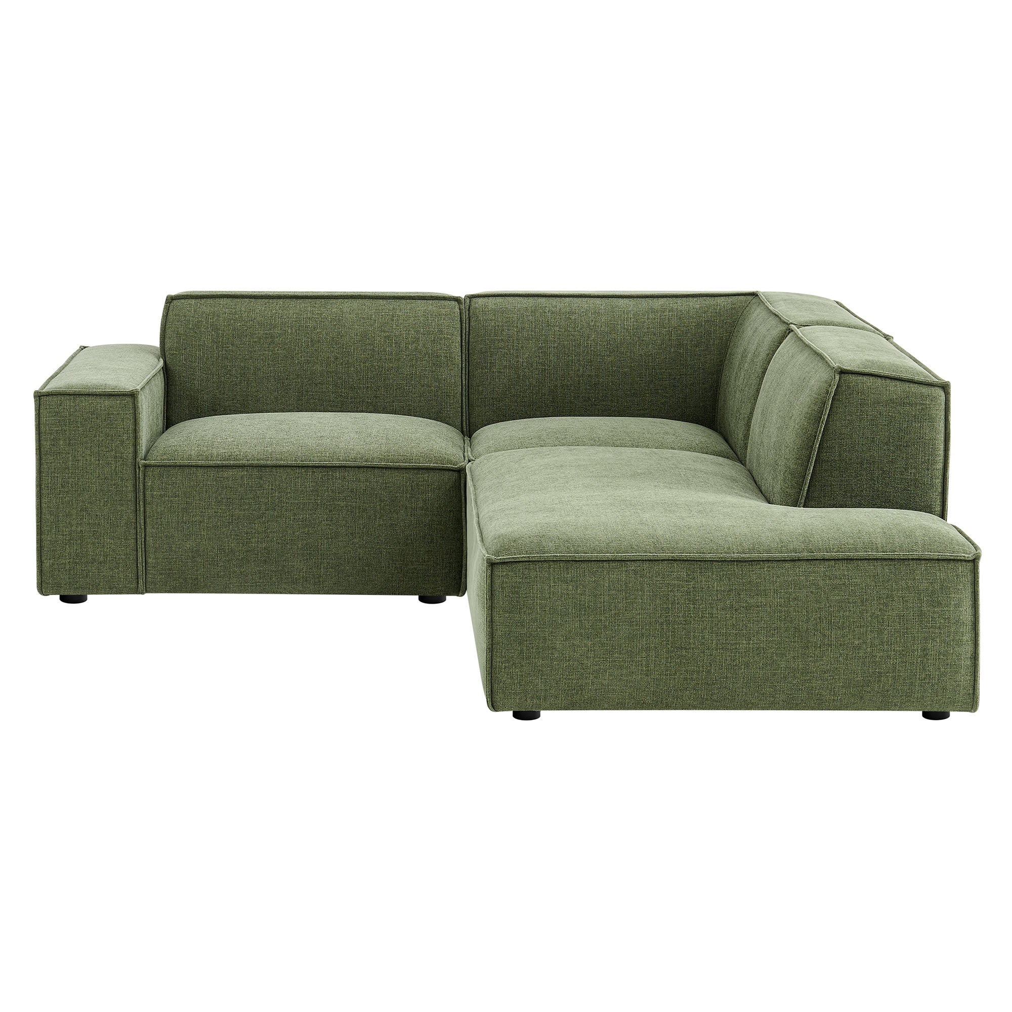 Restore 3-Piece Performance Fabric Upholstered Modular L-Shaped Sectional Sofa - Foliage (Corner Chair, Chaise, Chair)