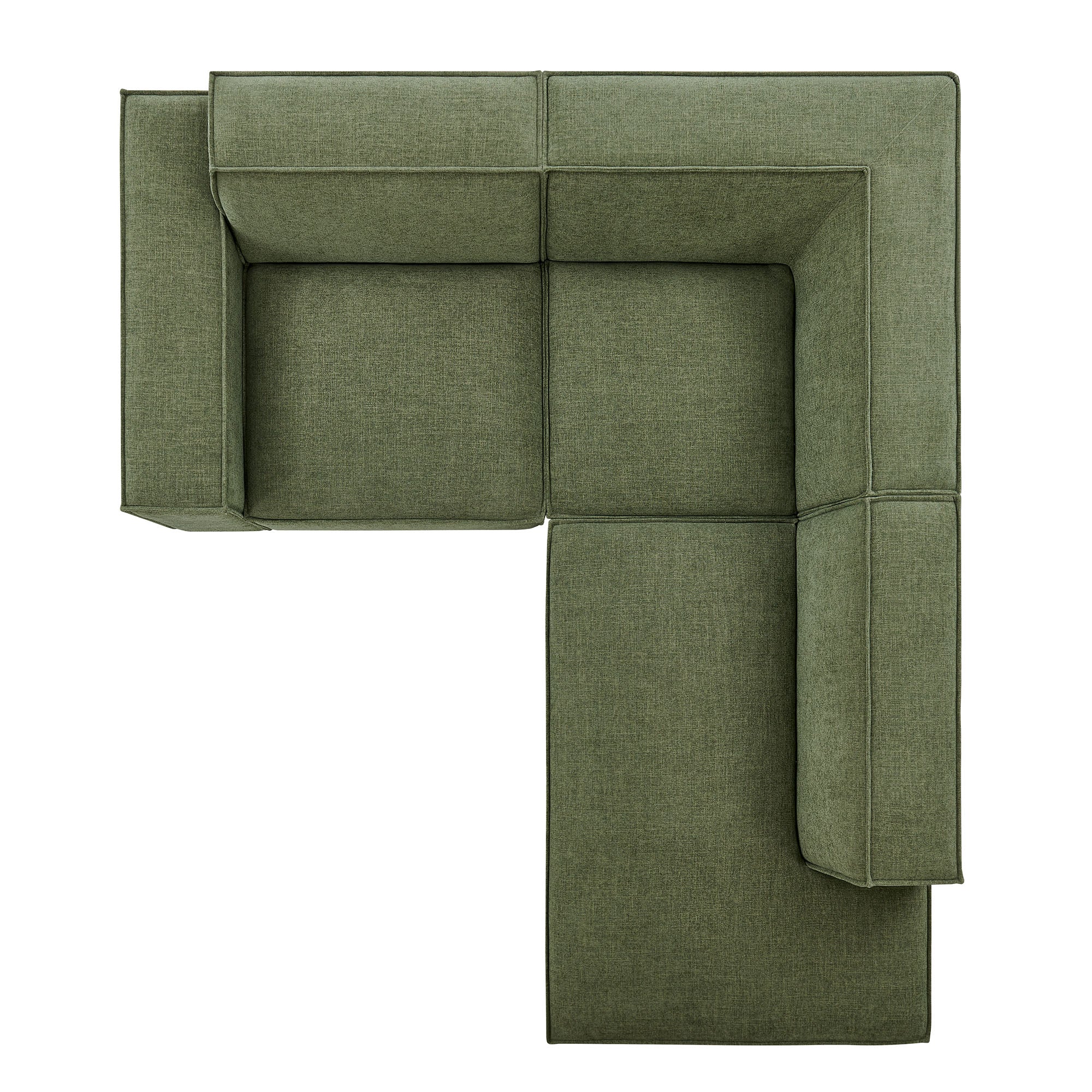 Restore 3-Piece Performance Fabric Upholstered Modular L-Shaped Sectional Sofa - Foliage (Corner Chair, Chaise, Chair)
