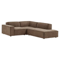 Restore 3-Piece Performance Fabric Upholstered Modular L-Shaped Sectional Sofa - Mocha (Corner Chair, Chaise, Chair)