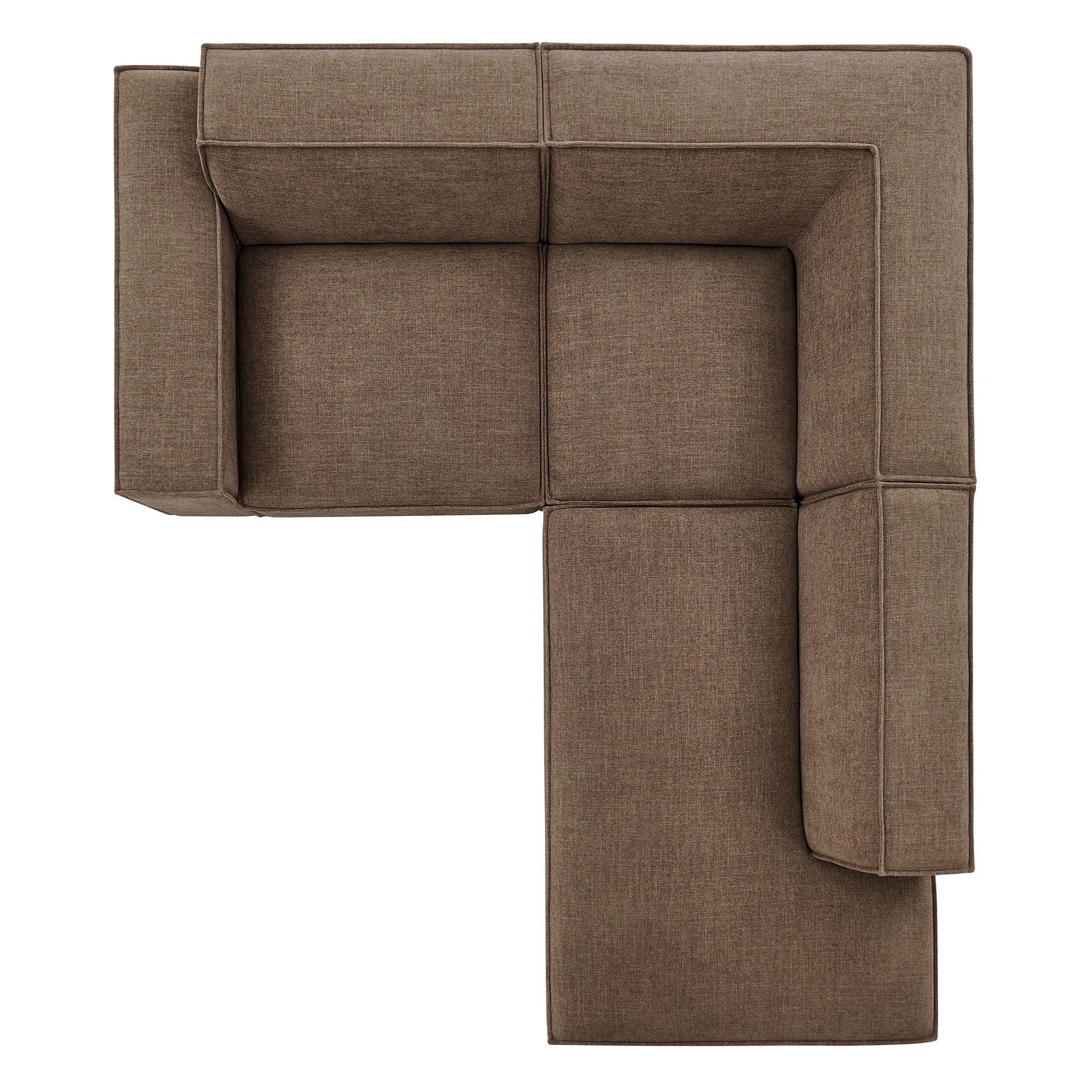 Restore 3-Piece Performance Fabric Upholstered Modular L-Shaped Sectional Sofa - Mocha (Corner Chair, Chaise, Chair)