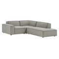 Restore 3-Piece Performance Fabric Upholstered Modular L-Shaped Sectional Sofa - Pewter (Corner Chair, Chaise, Chair)
