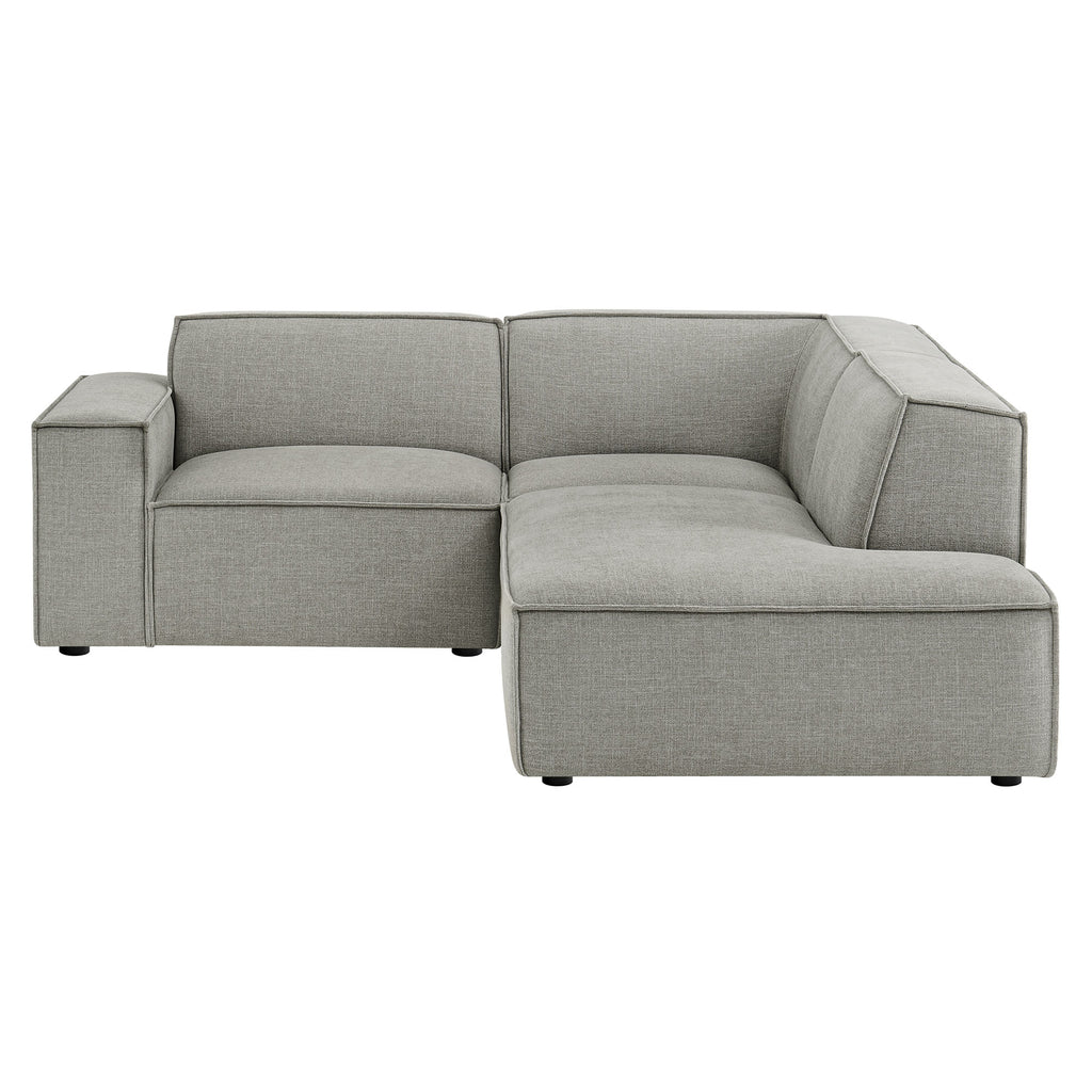 Restore 3-Piece Performance Fabric Upholstered Modular L-Shaped Sectional Sofa - Pewter (Corner Chair, Chaise, Chair)