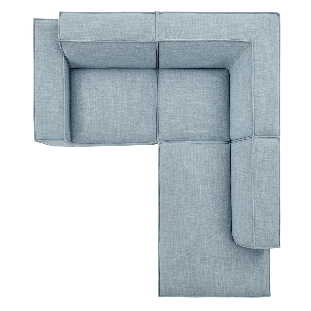 Restore 3-Piece Performance Fabric Upholstered Modular L-Shaped Sectional Sofa - Sky (Corner Chair, Chaise, Chair)