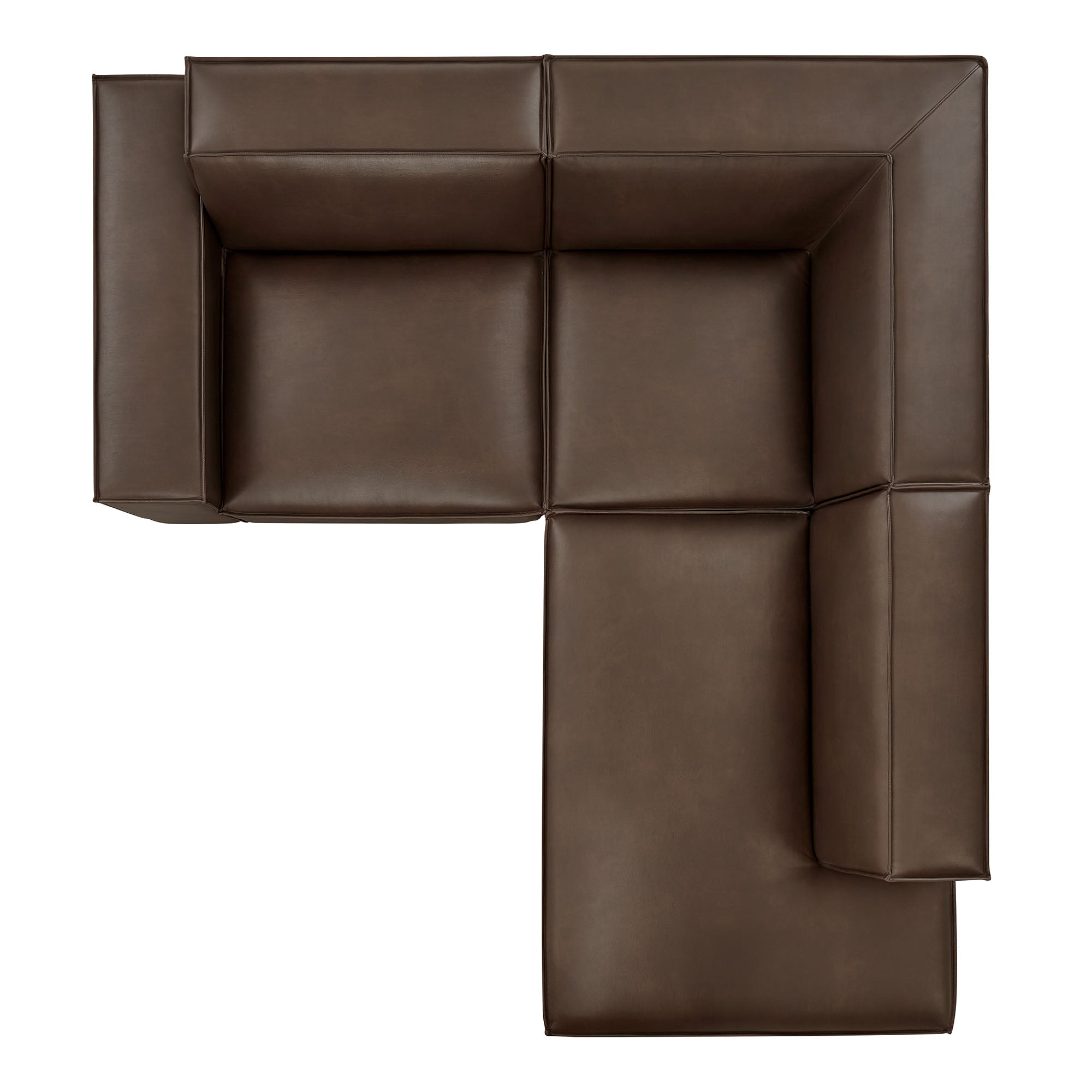 Restore 3-Piece Vegan Leather Modular L-Shaped Sectional Sofa - Espresso (Corner Chair, Chaise, Chair)