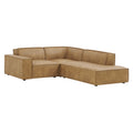 Restore 3-Piece Vegan Leather Modular L-Shaped Sectional Sofa - Toast (Corner Chair, Chaise, Chair)