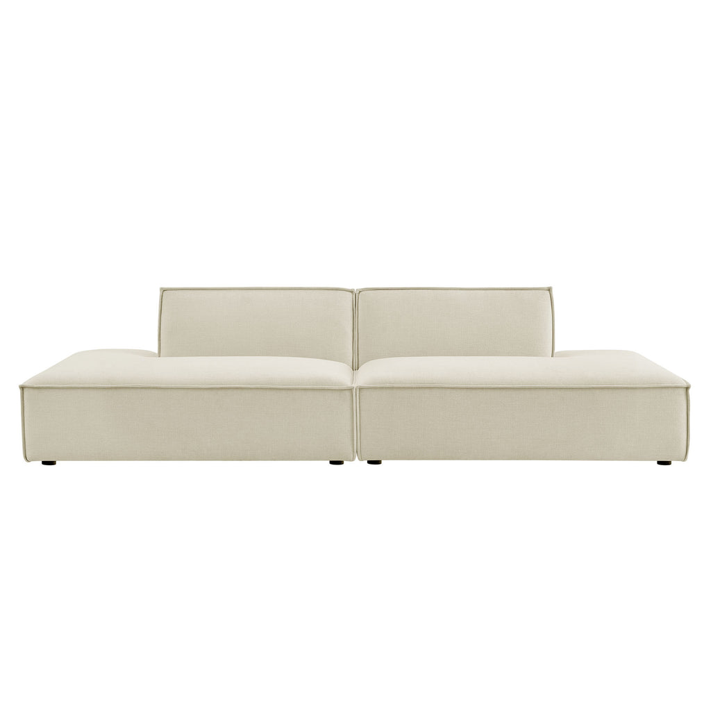 Restore 2-Piece Performance Fabric Upholstered Modular Loveseat - Ecru (Chaise, Chaise)