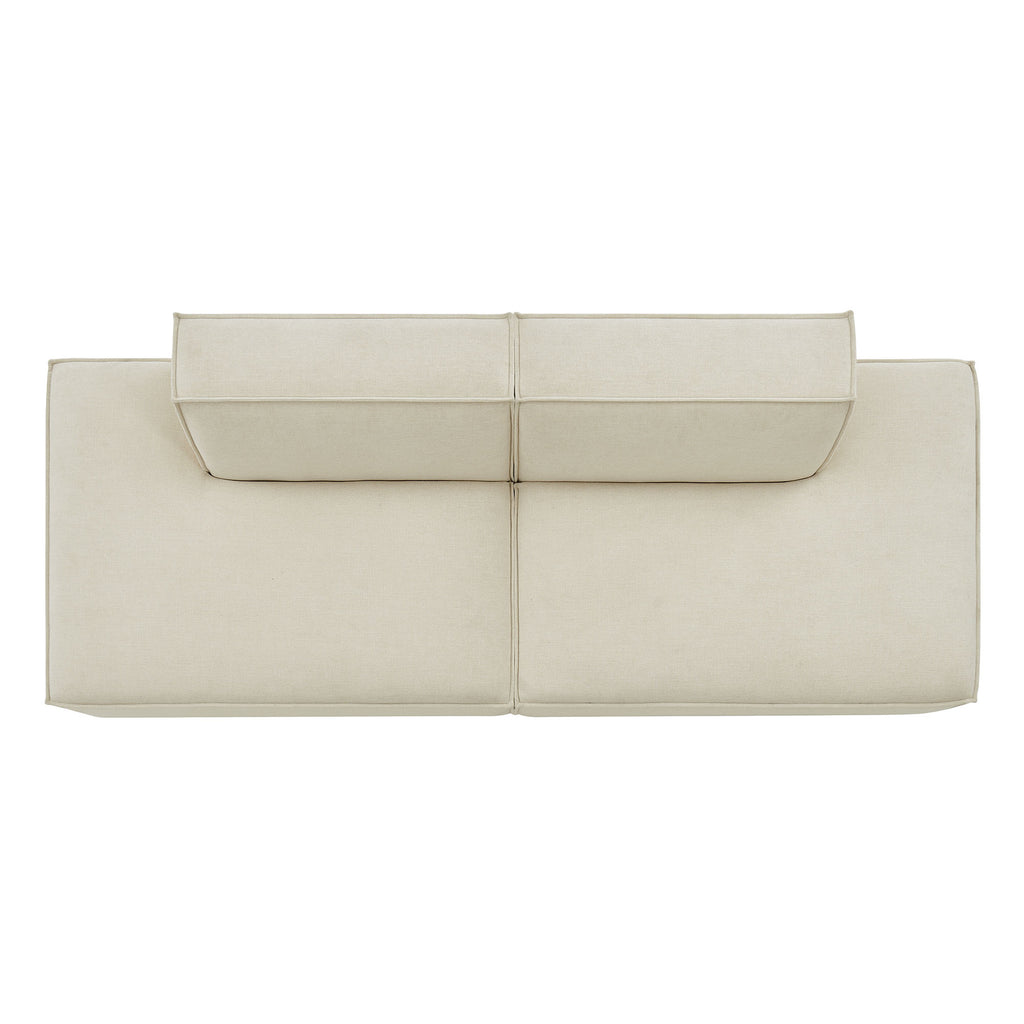 Restore 2-Piece Performance Fabric Upholstered Modular Loveseat - Ecru (Chaise, Chaise)