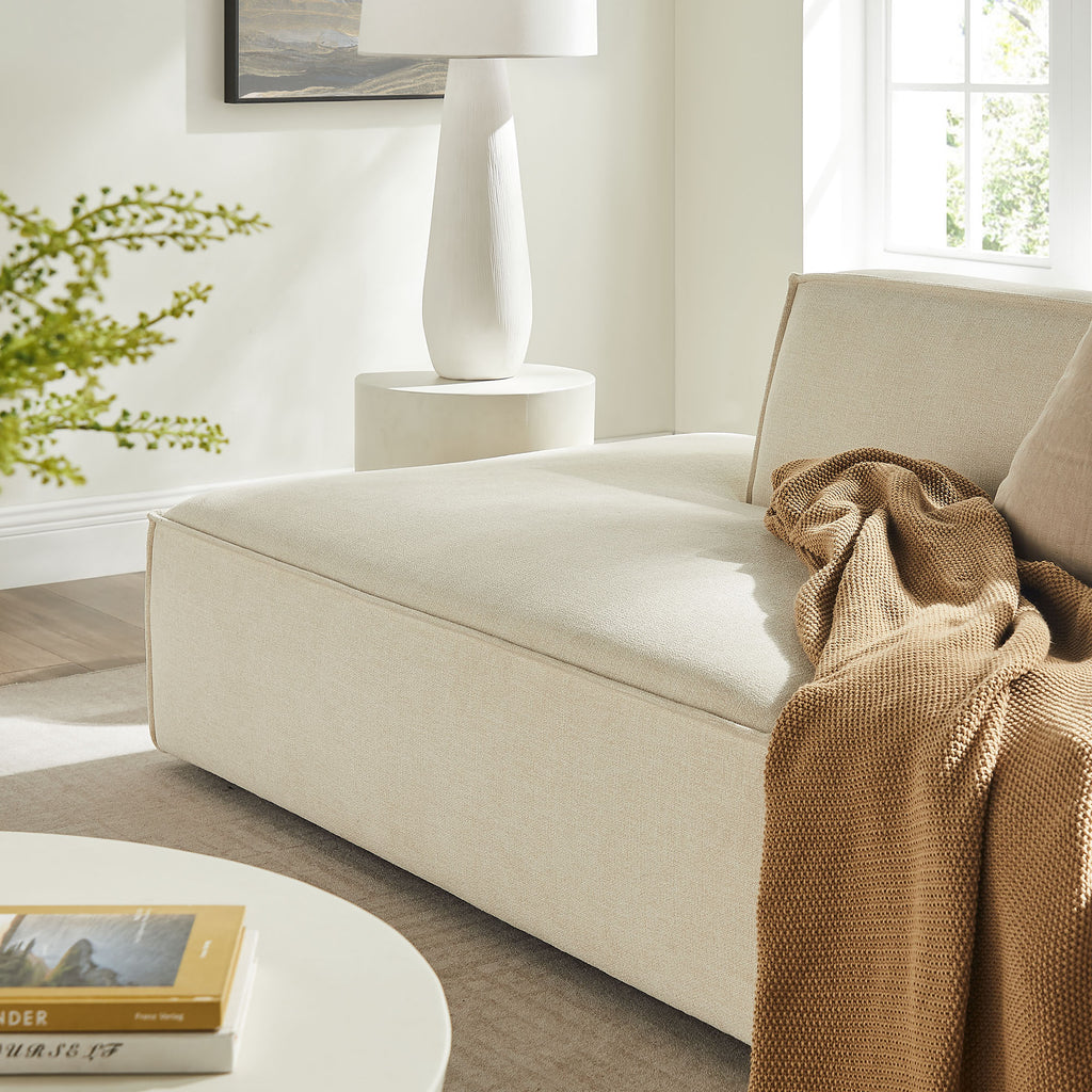 Restore 2-Piece Performance Fabric Upholstered Modular Loveseat - Ecru (Chaise, Chaise)