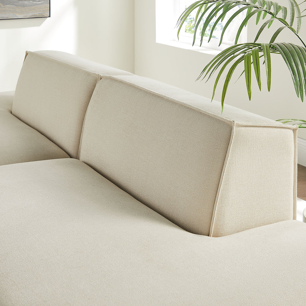 Restore 2-Piece Performance Fabric Upholstered Modular Loveseat - Ecru (Chaise, Chaise)