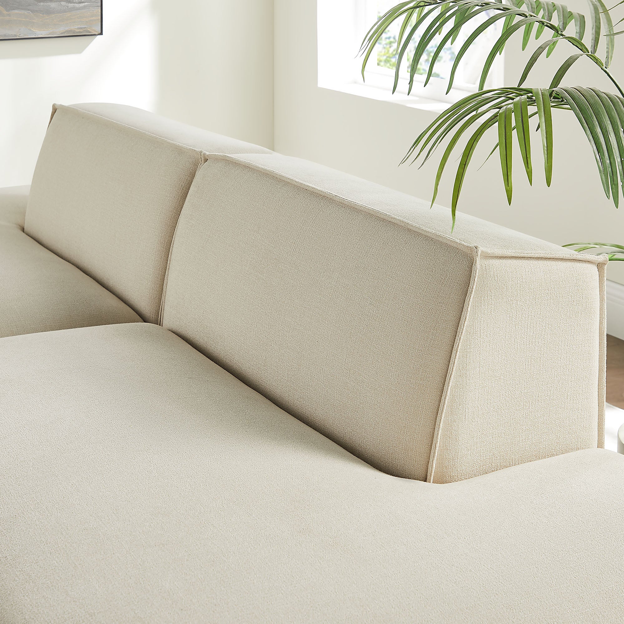 Restore 2-Piece Performance Fabric Upholstered Modular Loveseat - Ecru (Chaise, Chaise)